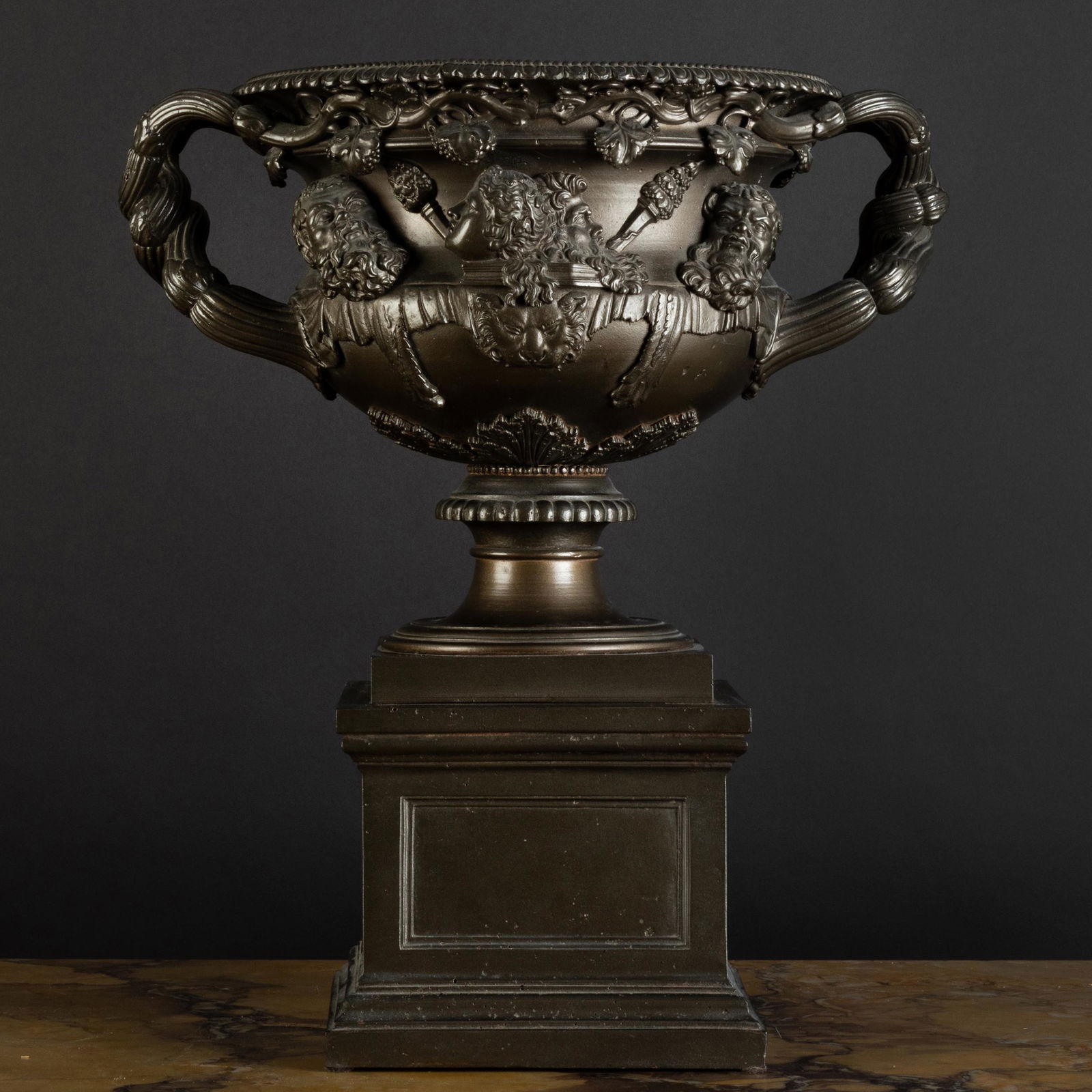 Metal Model of the Warwick Vase on Stand (1 of 7)