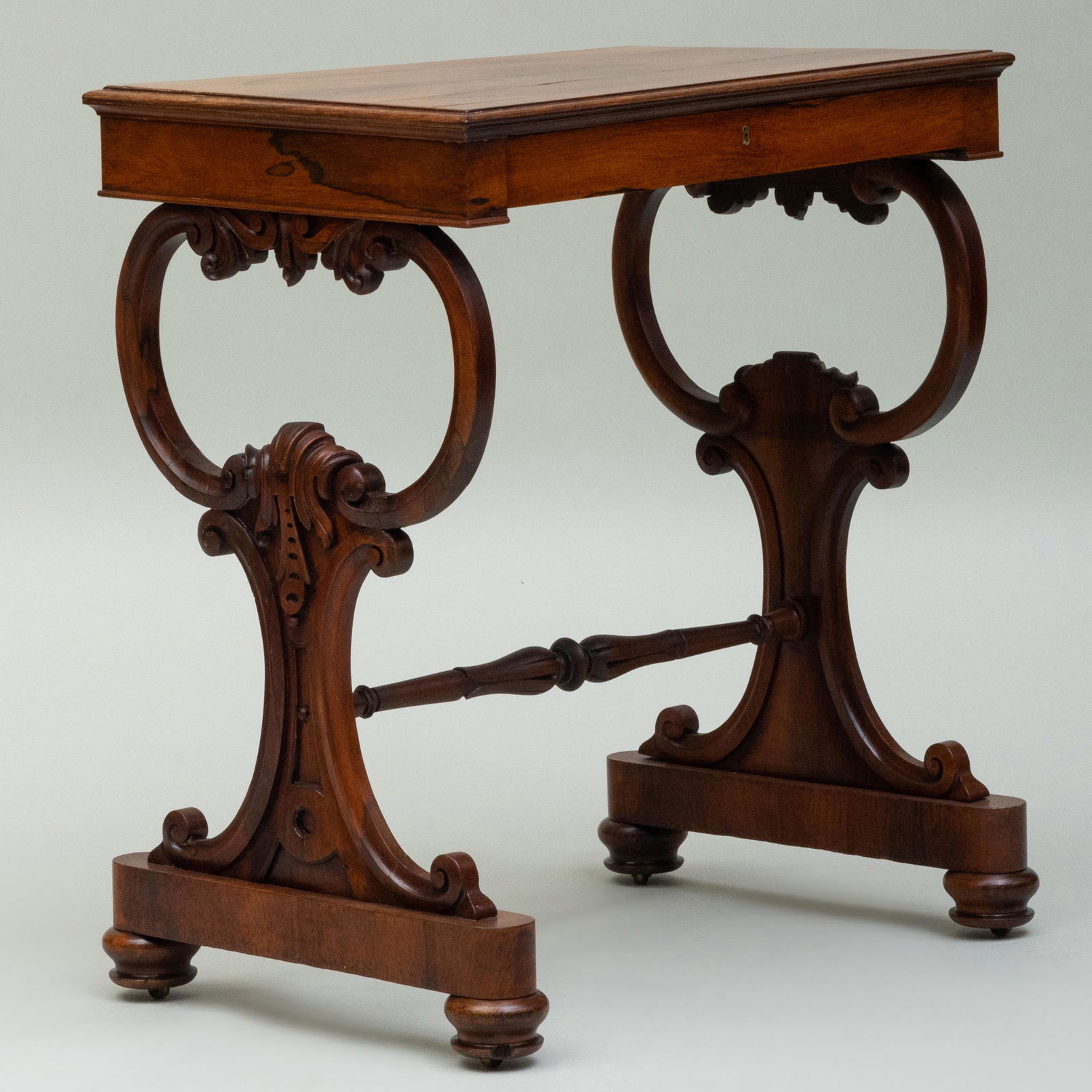Late George IV Carved Goncalo Alves Work Table (1 of 11)