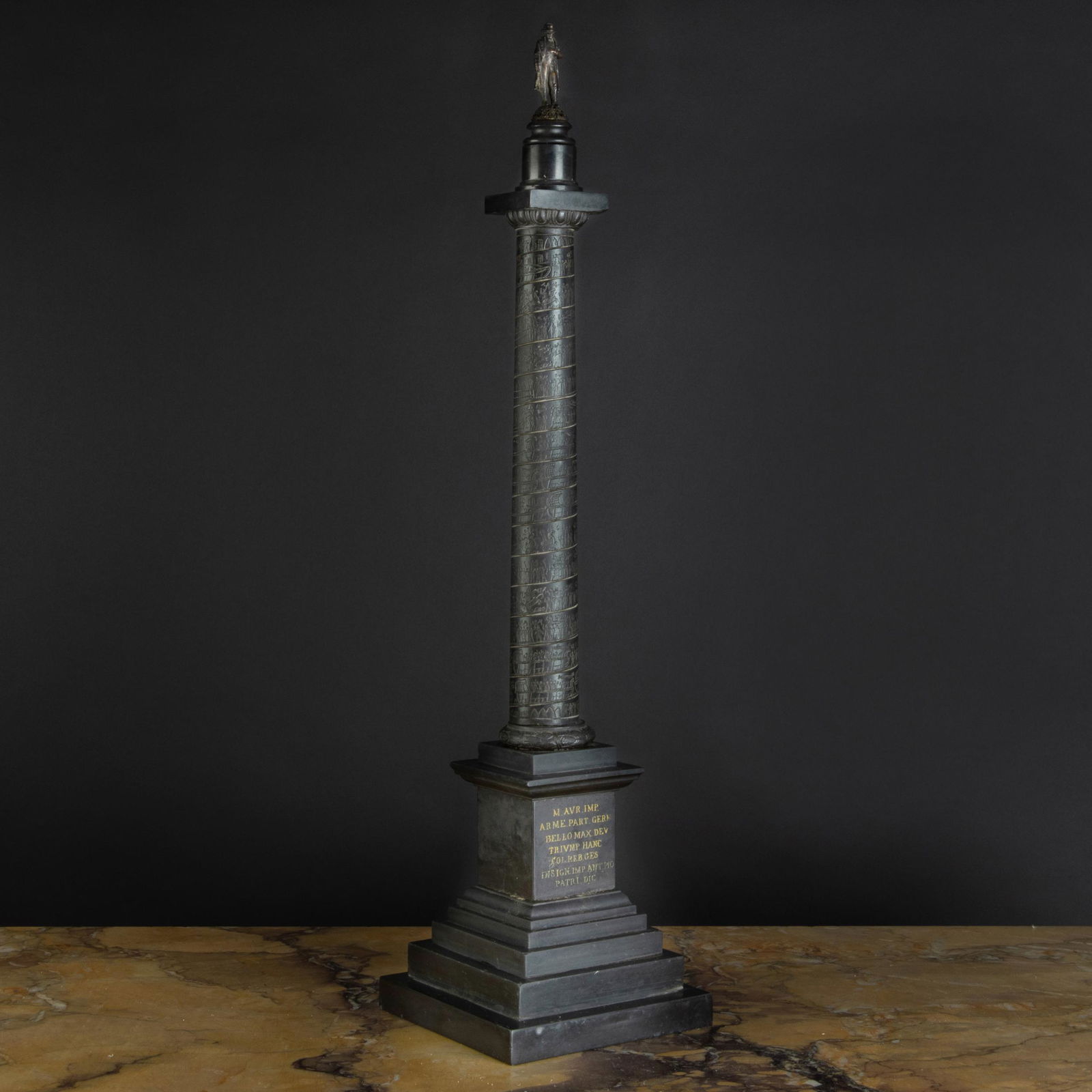 Carved Black Marble Model of the Vendôme Column (1 of 8)