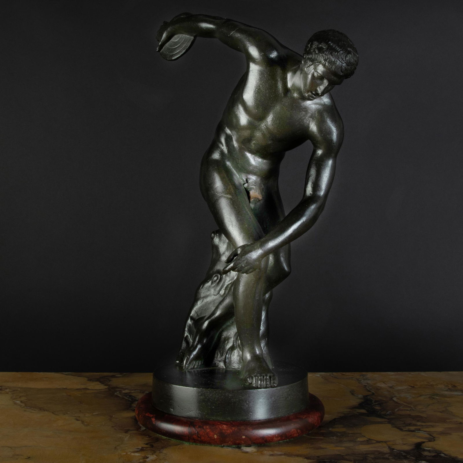 Bronze Figure of the Discus Thrower, After the Antique (1 of 8)