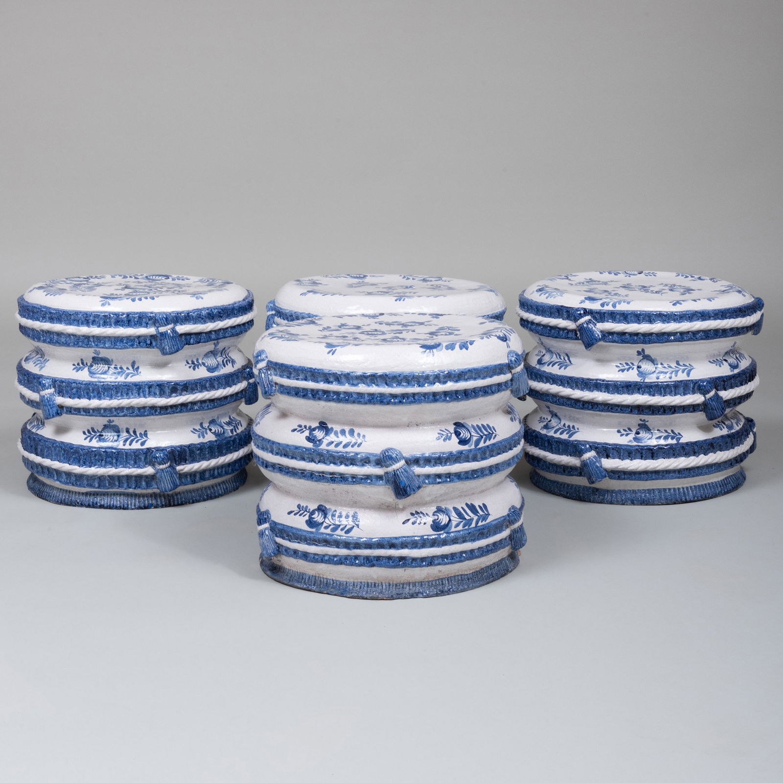 Set of Four Italian Glazed Pottery Pillow Form Garden (1 of 7)