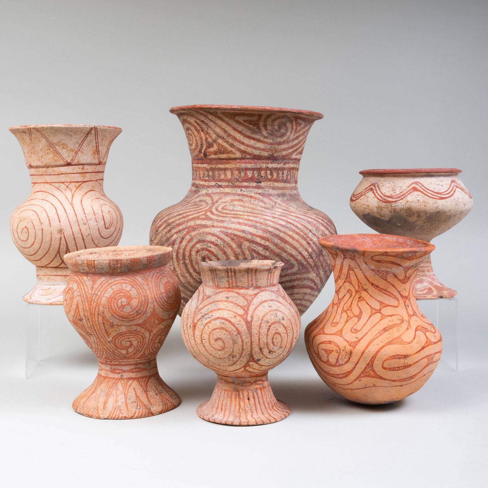 Group of Six Pottery 'Mushroom' Vessels (1 of 20)