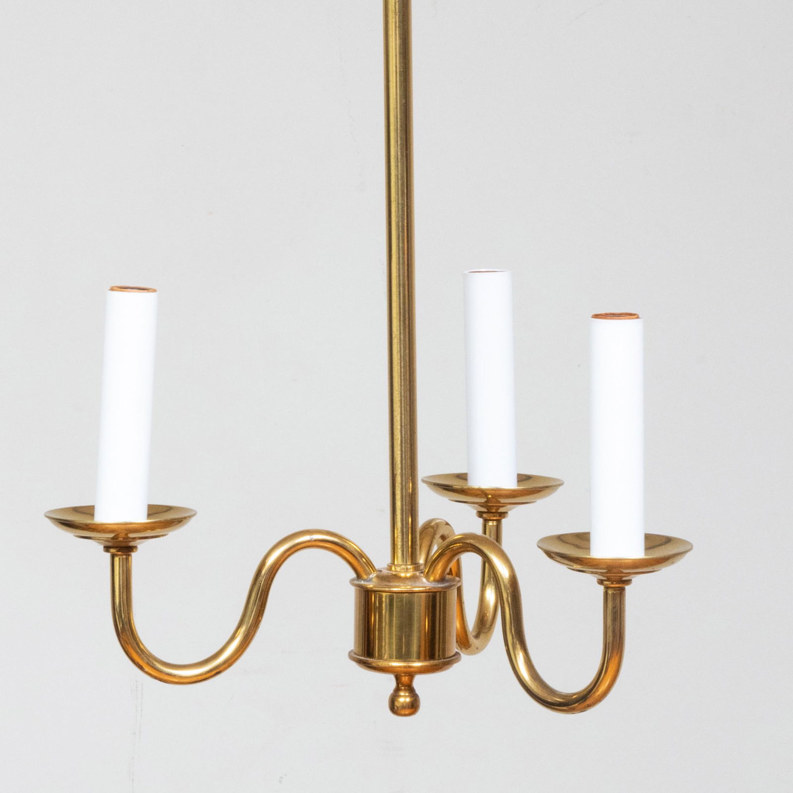 Pair of Modern Brass Three-Light Hanging Fixtures (1 of 7)