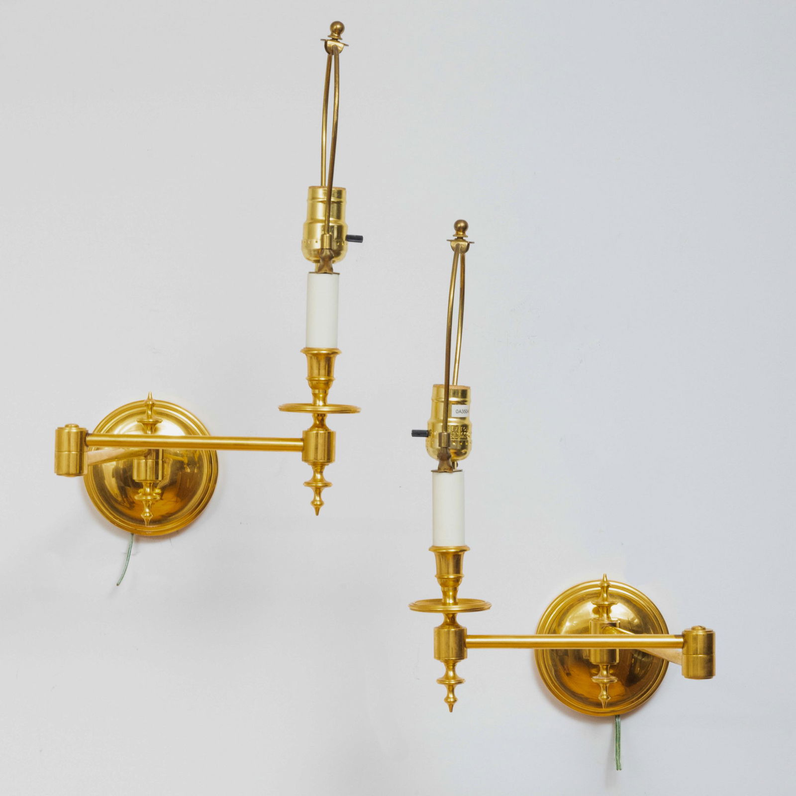 Pair of Brass Swing Arm Wall Lights (1 of 8)