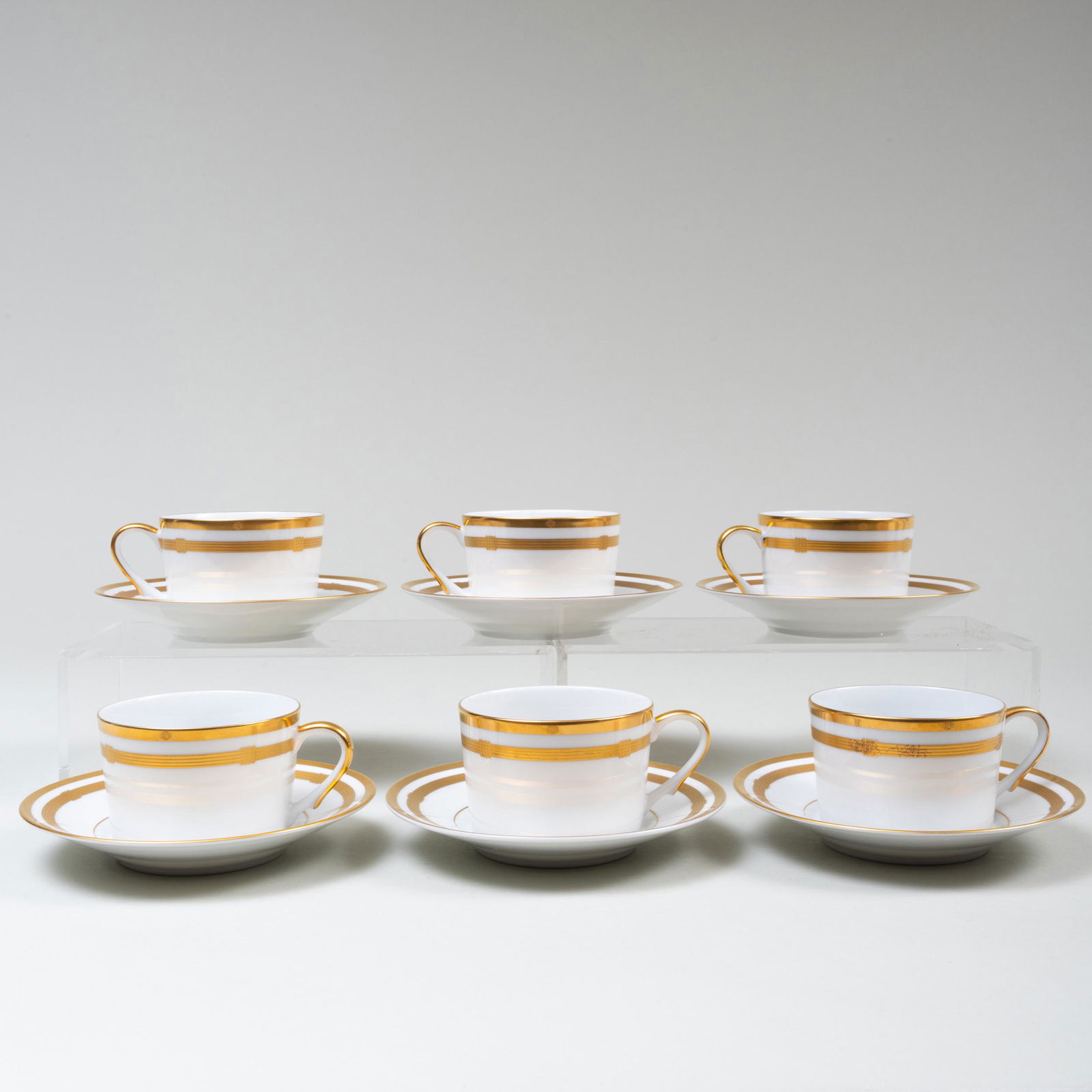 Set of Six Dior Porecelain Tea Cups and Saucers (1 of 6)