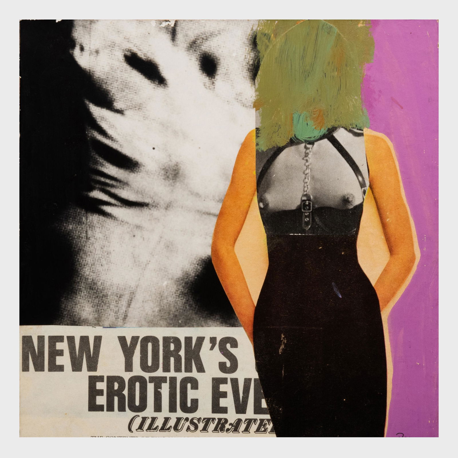 Jack Roth (1927-2004): New York's Erotic Eve: Jack Roth (1927-2004): New York's Erotic Eve Mixed media collage on board, c. 1960, signed 'Roth' lower right, with the Jack Roth Estate stamp on the reverse. 9 x 9 in., unframed. The estate of the ar