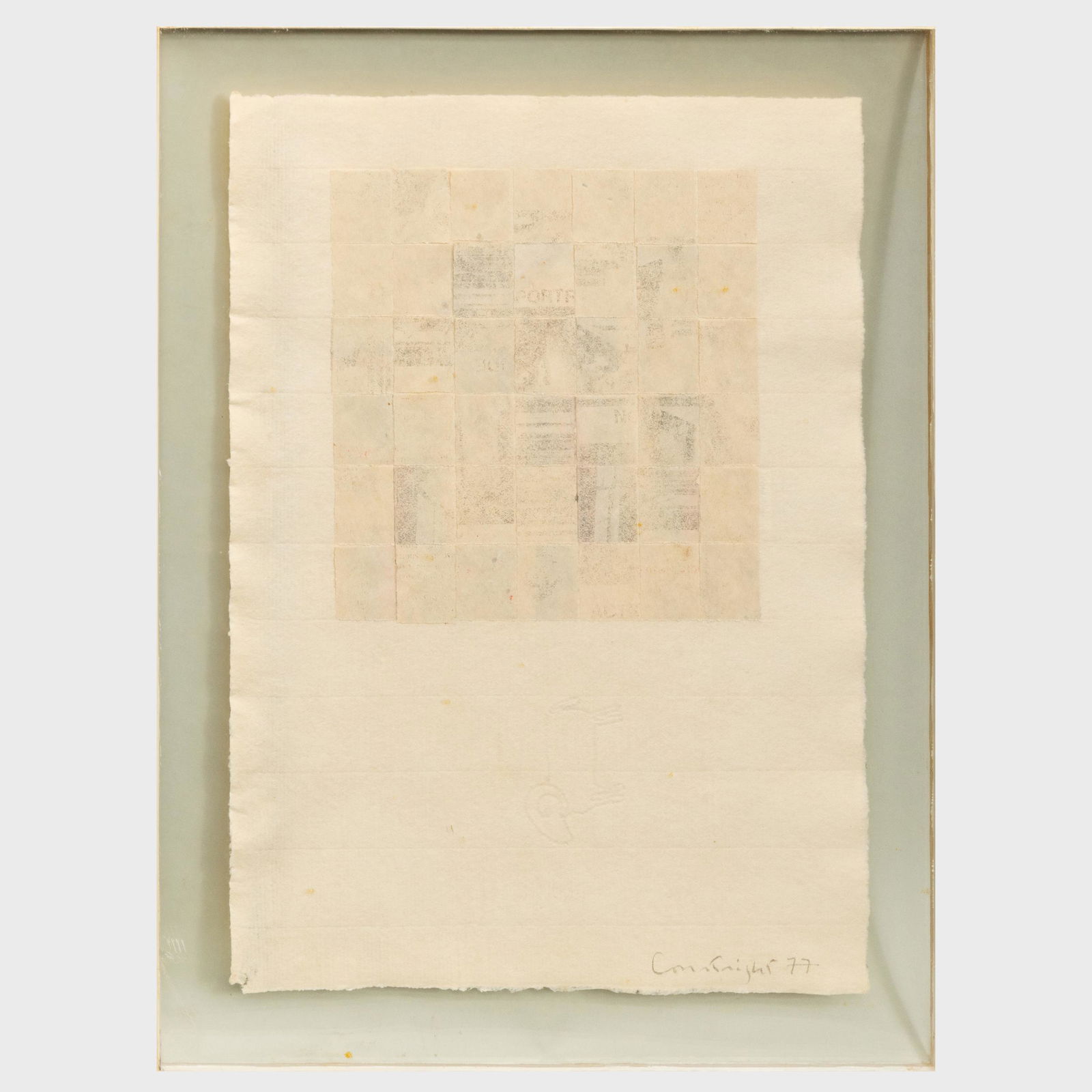 Robert Courtright (1926-2012): Untitled: Robert Courtright (1926-2012): Untitled Collage on paper, 1977, signed 'Courtright' and dated lower right. 11 1/4 x 8 1/4 in. (sheet), 13 1/2 x 10 in. (frame).