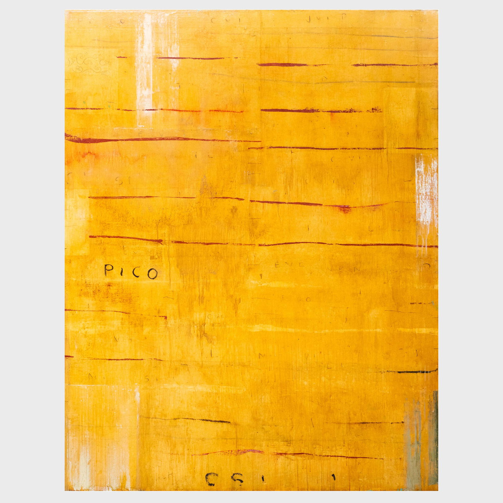 Robert Kelly ( b. 1956): Rio Ledger III (Pico): Robert Kelly ( b. 1956): Rio Ledger III (Pico) Oil on canvas, 1995, signed 'Robert Kelly', titled and dated on the reverse, signed on the stretcher, with label from Linda Durham Contemporary Art, Gali