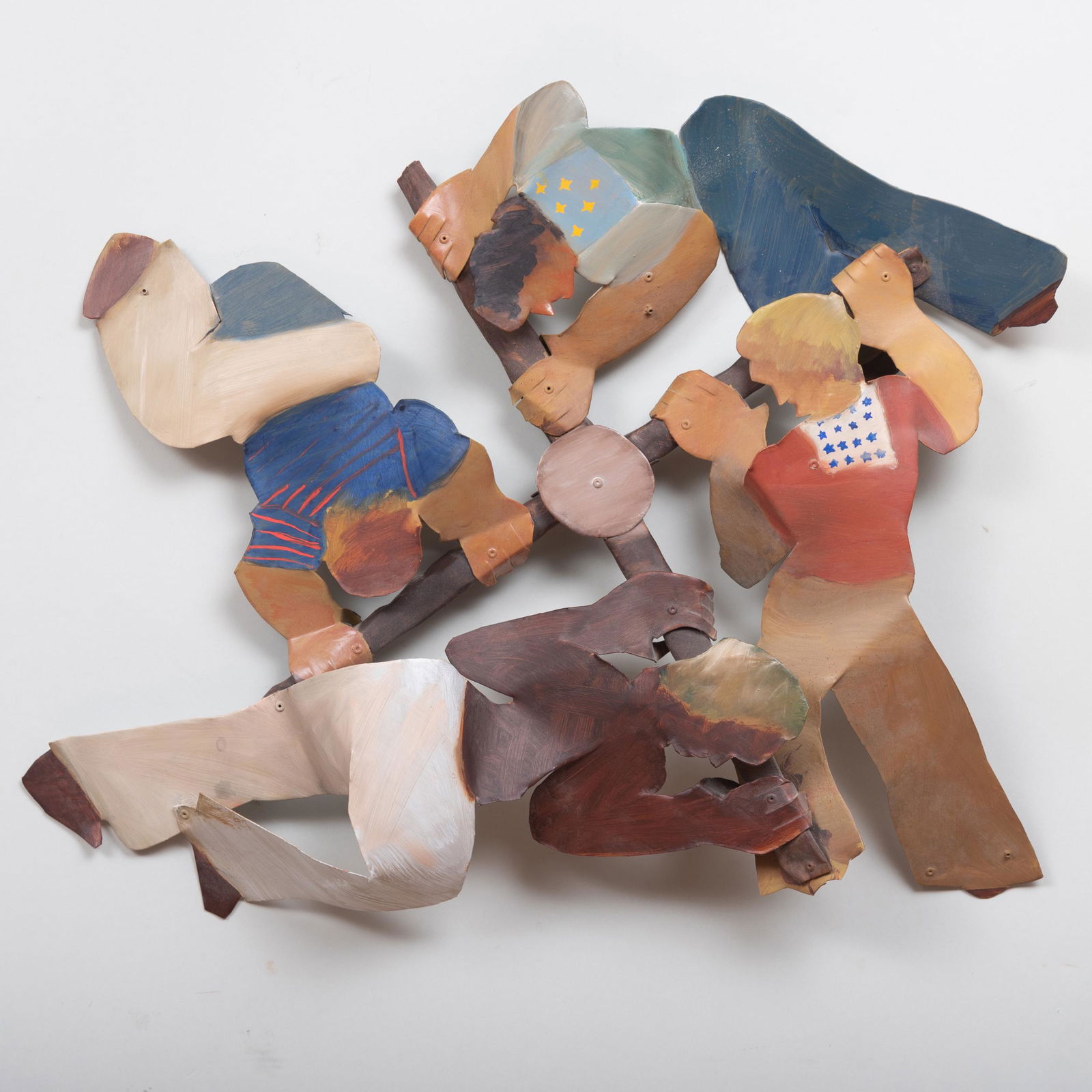 Timothy Woodman (1952-2018): The Windlass: Timothy Woodman (1952-2018): The Windlass Painted metal construction, 1978, signed 'Timothy Windlass', titled and dated on the reverse. 23 x 22 in.