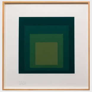 Josef Albers (1888-1976): I-S LXXI a: Josef Albers (1888-1976): I-S LXXI aScreenprint in colors on wove paper, 1971, signed with initials, titled, dated and numbered 11/125 in pencil, inscribed ' For Tom Levine/November 1982' and signed