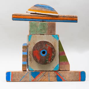 Betty Parsons (1900-1982): Saturn: Betty Parsons (1900-1982): Saturn Painted wood construction, 1981, signed 'Betty Parsons', titled and dated on the back. 26 x 26 x 4 in. Property from the Collection of Tom Levine