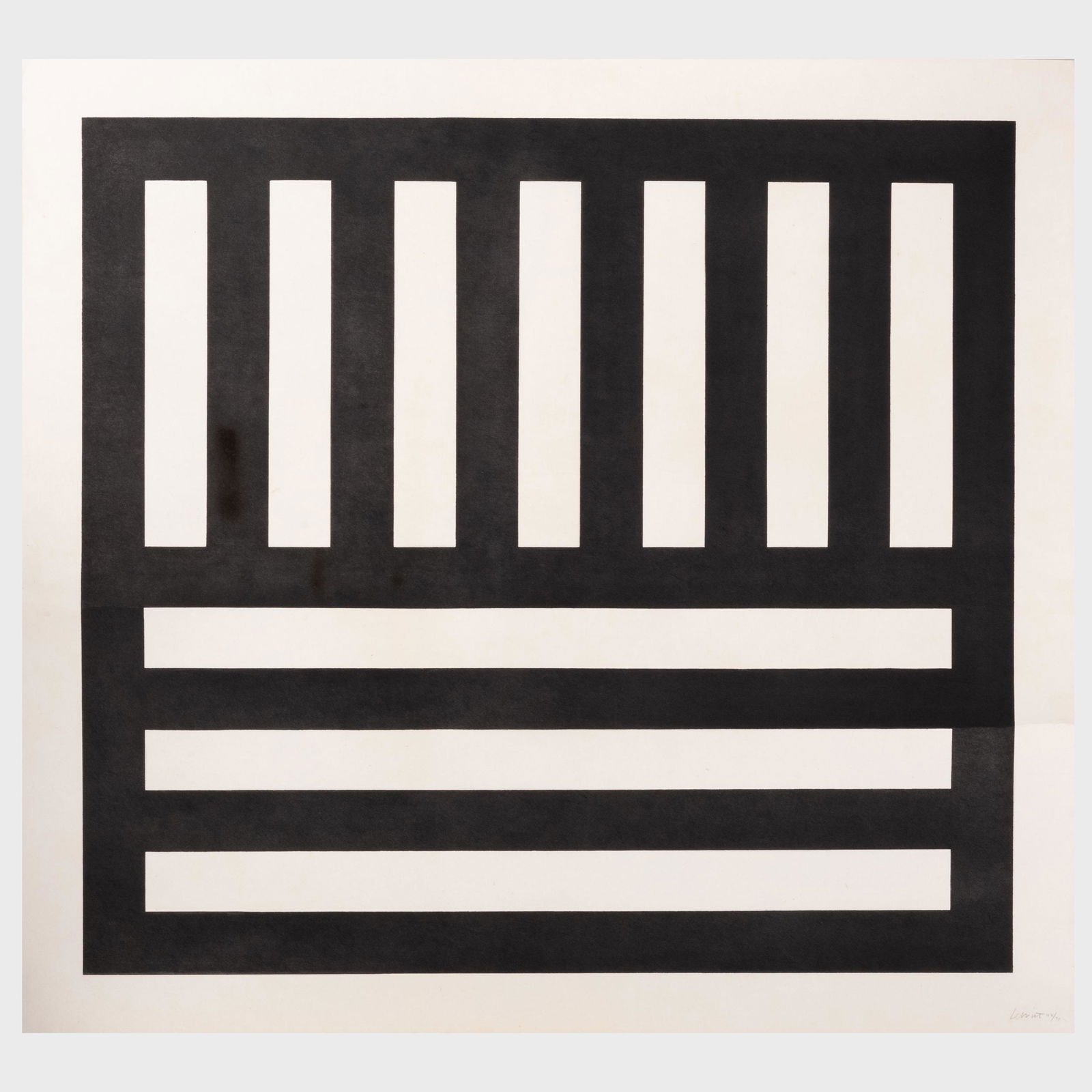 Sol Lewitt (1928-2007): Black Bands in Two Directions (1 of 3)