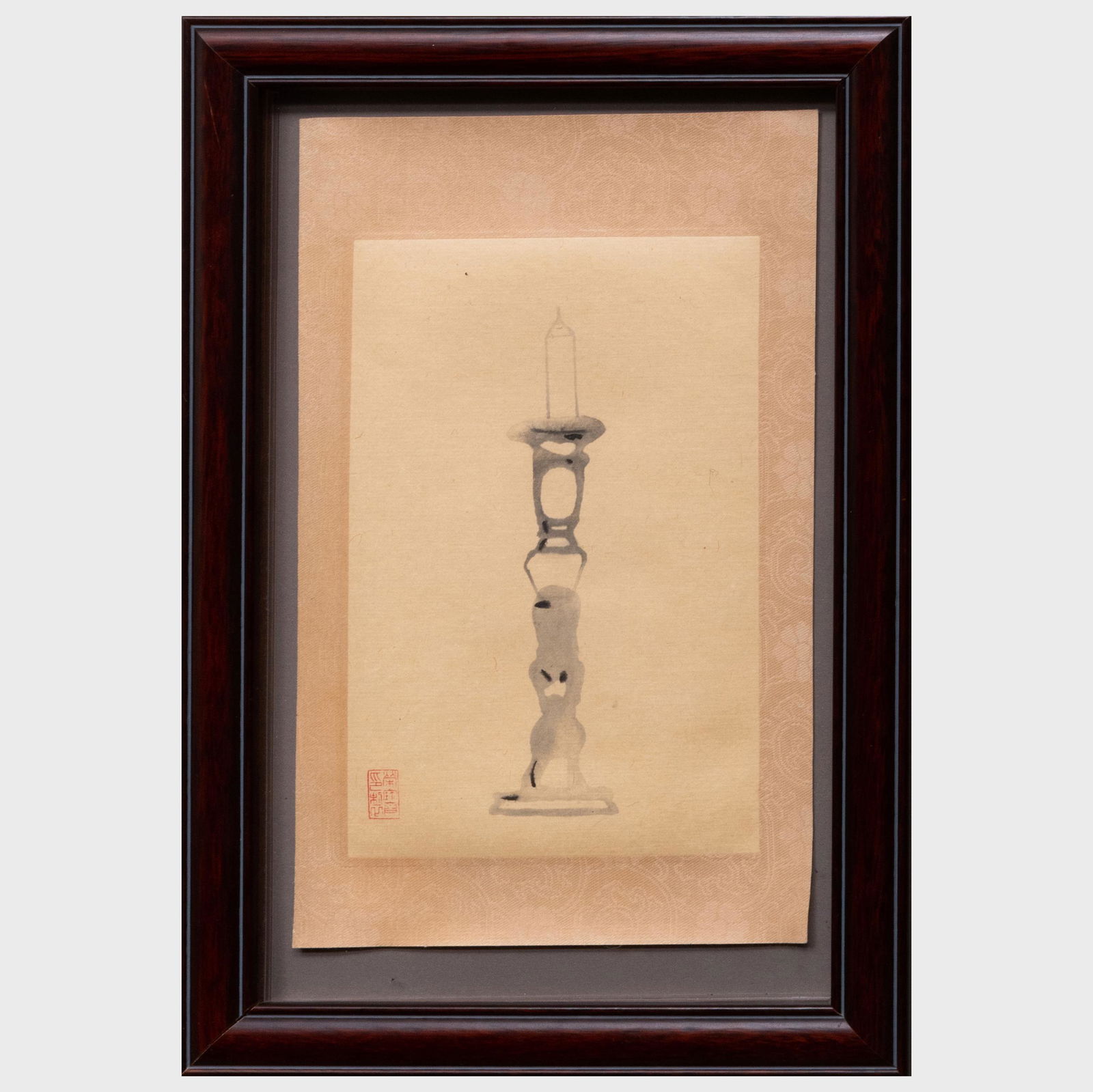 Francesco Clemente (b. 1952): Two Flames: Francesco Clemente (b. 1952): Two Flames Woodcut on chine collé on silk, 1987, signed and numbered 4/100 in pencil on the reverse. 10 1/2 x 6 in. (sheet), 13 1/4 x 8 3/4 in. (frame). Thomas V. Meyer