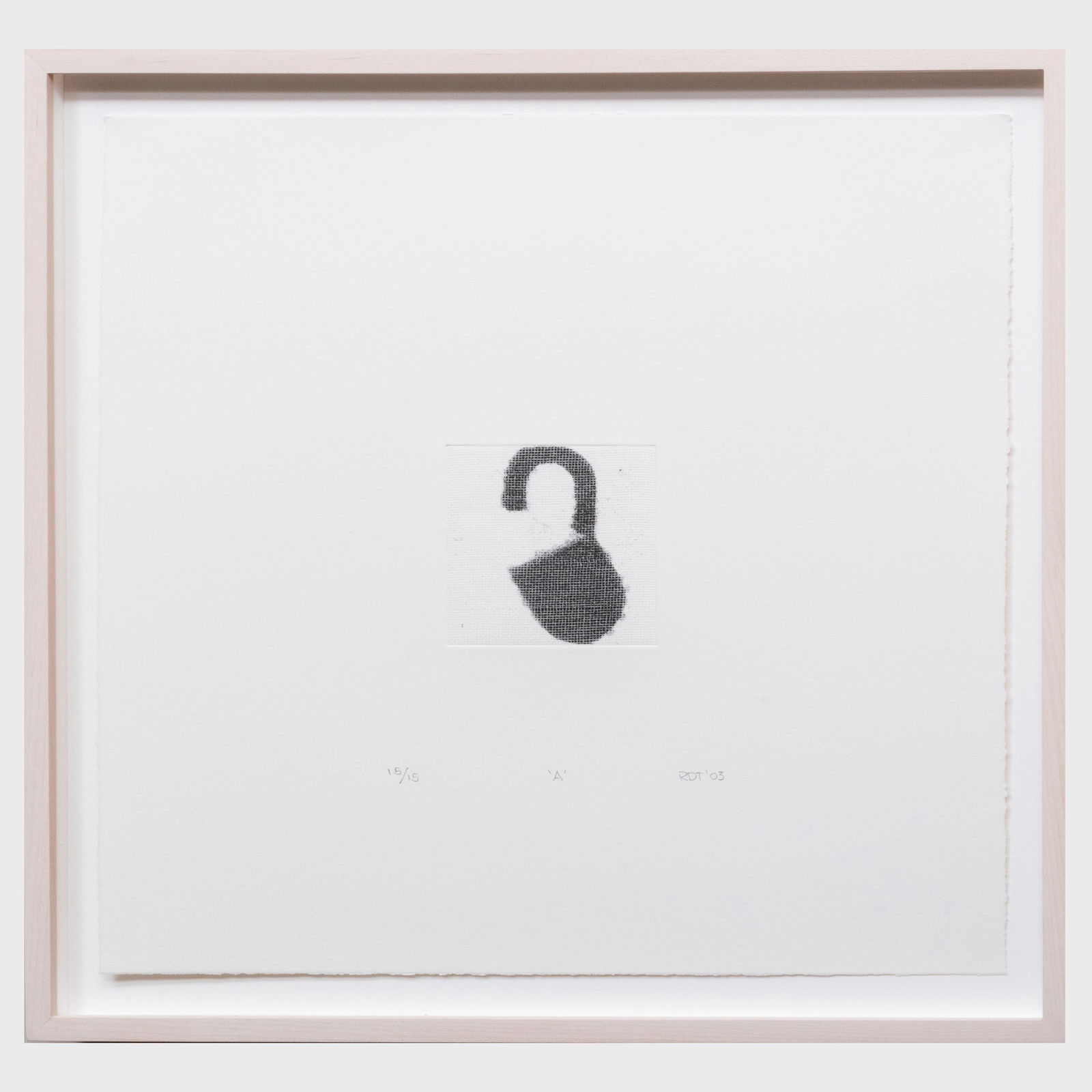 Richard Tuttle (b. 1941): Type A: Richard Tuttle (b. 1941): Type A Etching with collé on wove paper, 2003, signed with initials, dated and titled in pencil, numbered 15/15, with label from Crown Point Press, San Francisco. 13 x 13 in