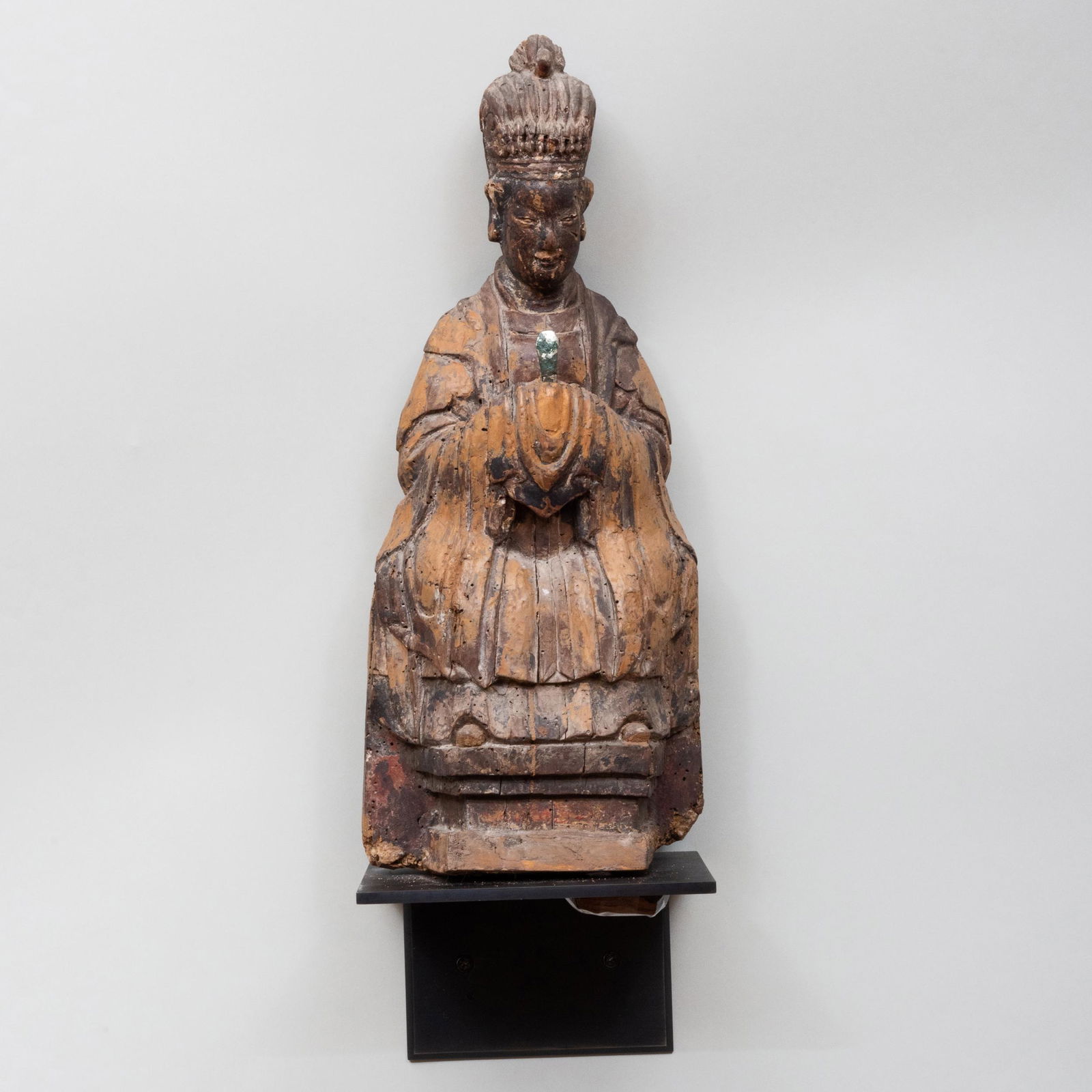 Chinese Polychromed Wood Figure of a Seated Immortal (1 of 4)