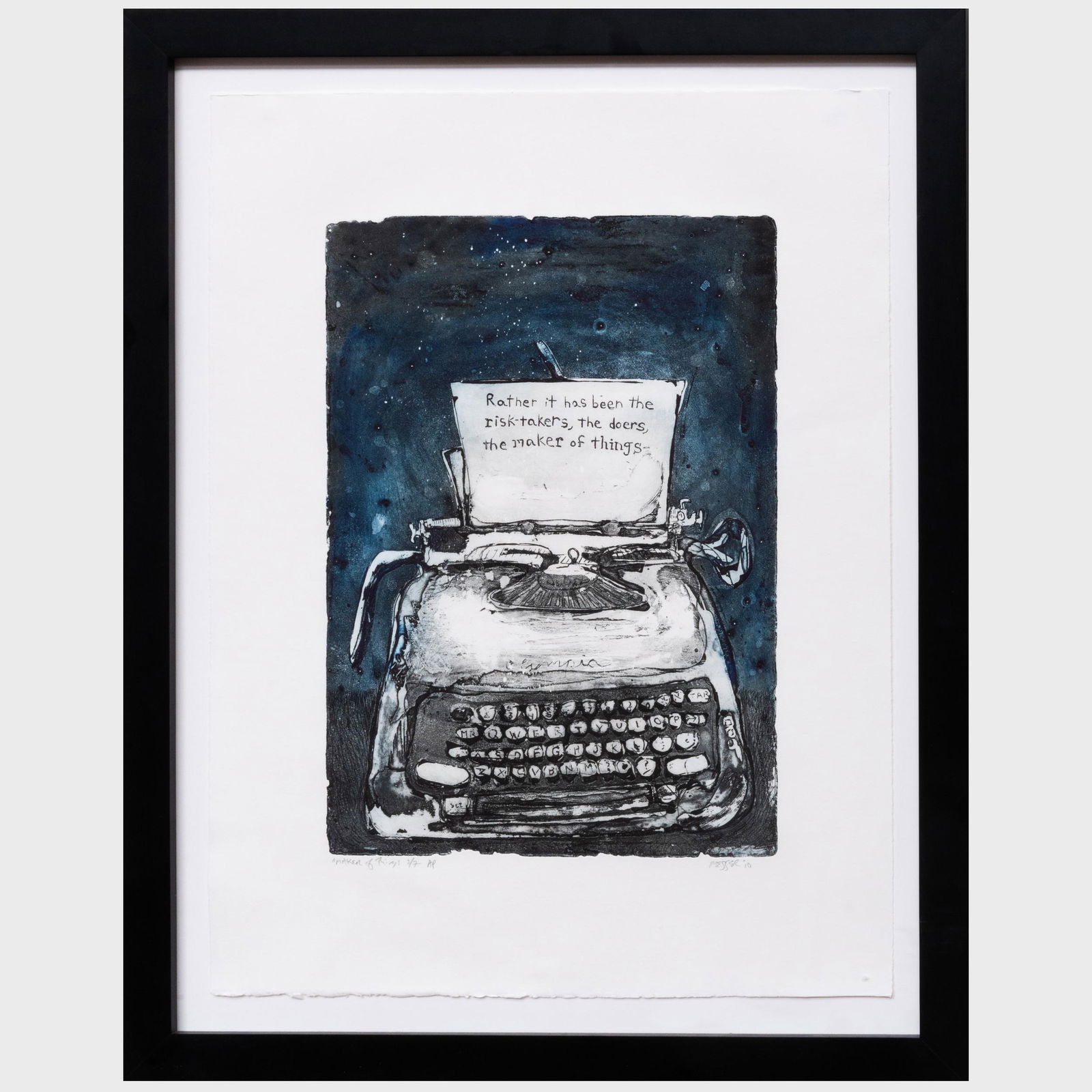 Sam Messer (b. 1955): Maker of Things: Sam Messer (b. 1955): Maker of Things Etching and aquatint in black on wove paper, 2010, signed, titled and dated in pencil, numbered 3/7 AP. 22 1/4 x 17 in. (sheet), 26 1/2 x 21 in. (frame). Property