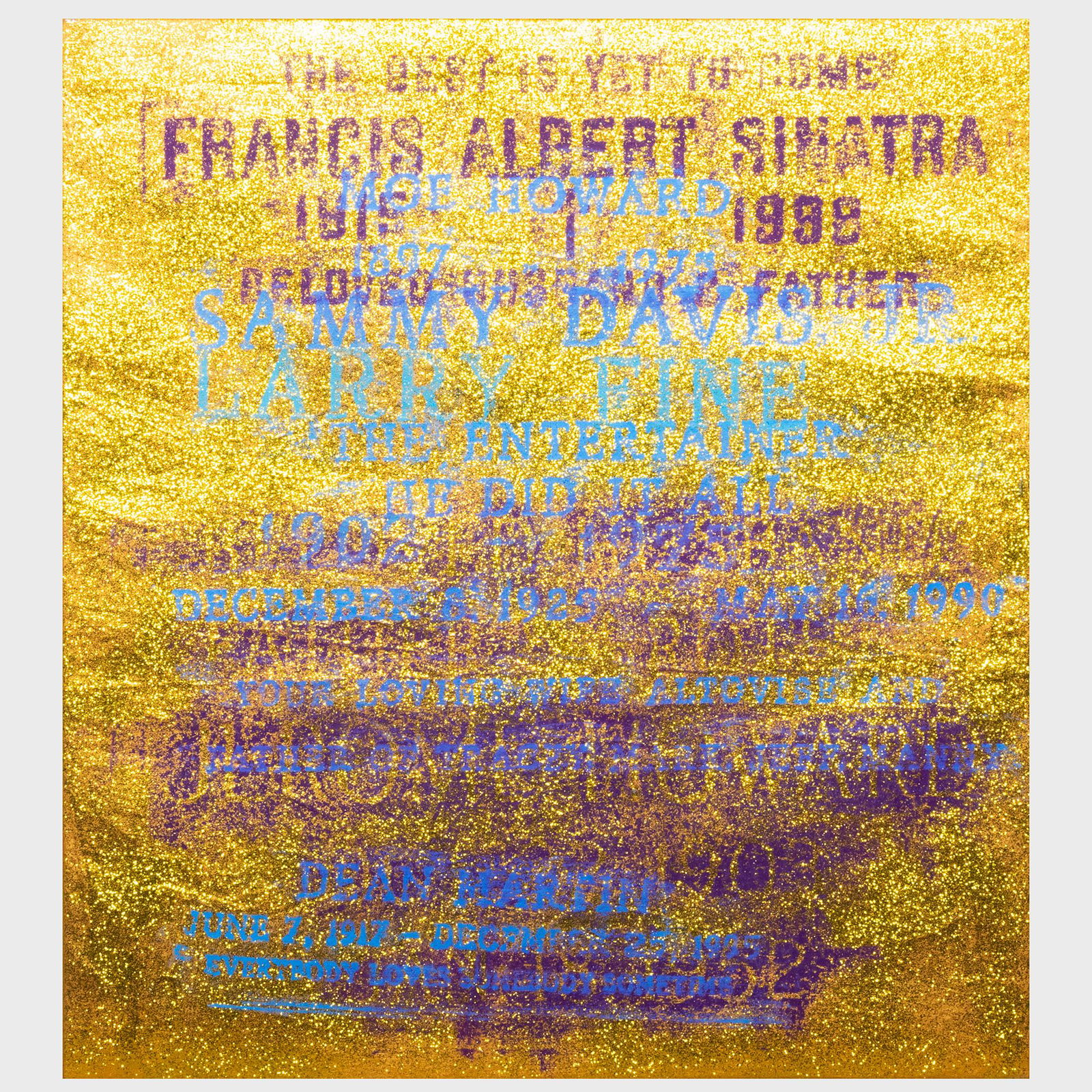 Scott Covert (b. 1954): Golden Boys: Scott Covert (b. 1954): Golden Boys Oil and wax crayons, glitter and acrylic on muslin, 2012, unsigned. 23 x 21 in., unframed. A Contemporary Vision: Works from the Melva Bucksbaum Collection Sold to
