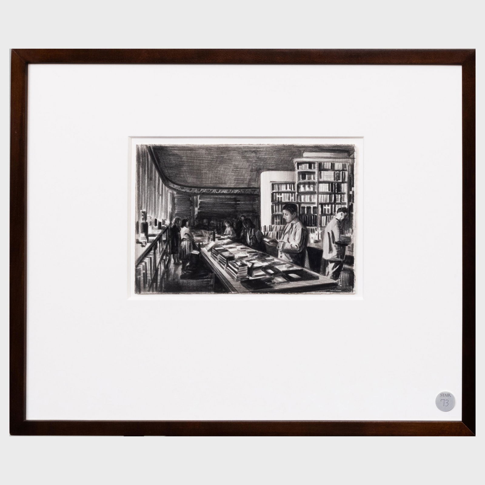 Marcel van Eeden (b. 1965): o.T., Koo-I-Noor aur Bü: Marcel van Eeden (b. 1965): o.T., Koo-I-Noor aur Bütten Charcoal on paper, 2003, presumably signed and dated on the reverse. 7 1/2 x 11 1/8 in. (sheet), 19 1/2 x 23 1/2 in. (frame). A Contemporar