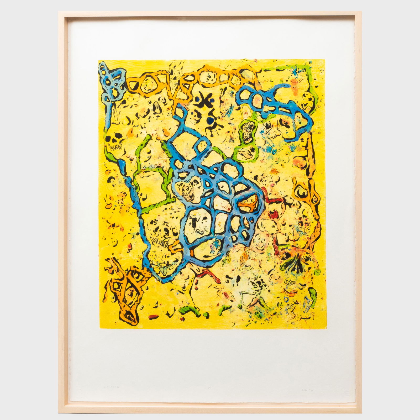 Giles Lyon (b. 1967): Untitled: Giles Lyon (b. 1967): Untitled Monotype with hand-additions, 2001-2002, signed and inscribed '4118-12.24.99' and '1/1' in pencil, with label from Feigen Contemporary, NY. 29 1/2 x 22 in. (sheet), 31x