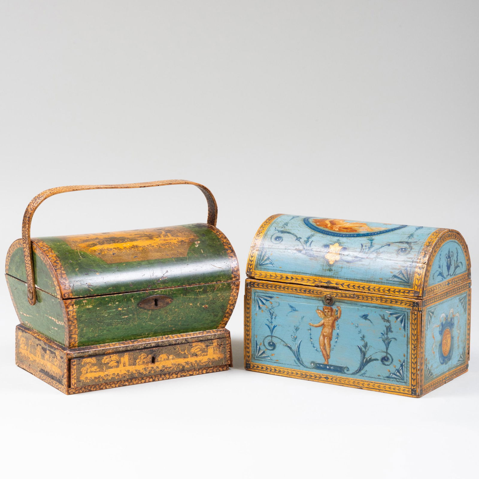 Continental Painted Letter Box and Regency Sewing Caddy (1 of 16)