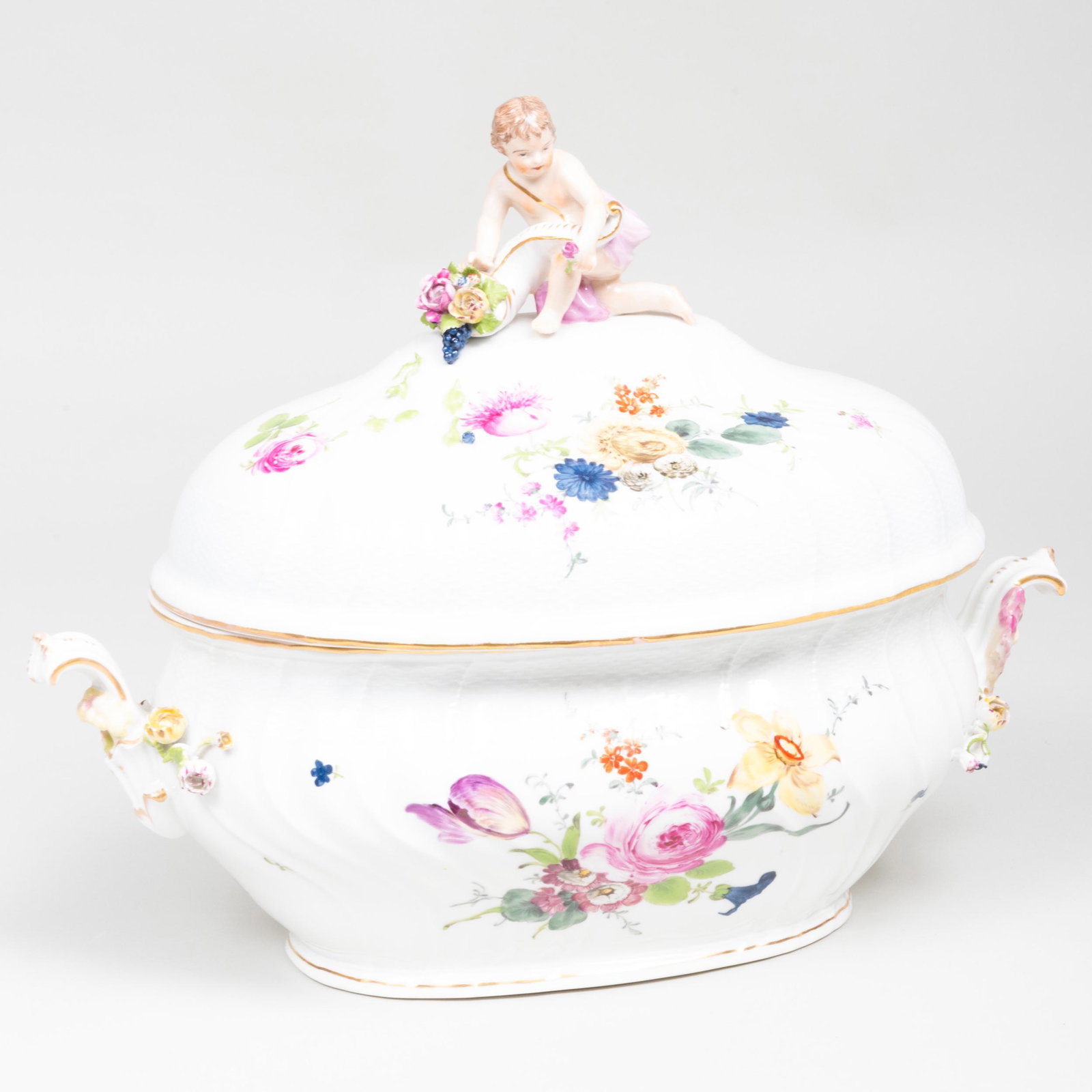 Berlin Porcelain Tureen and Cover: Berlin Porcelain Tureen and Cover Blue scepter mark. 11 1/2 x 15 x 8 1/2 in. Property from a Private Collection, Greenwich, CT