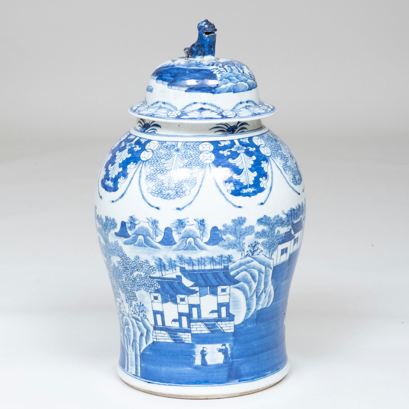 Chinese Export Blue and White Porcelain Jar and Cover (1 of 7)