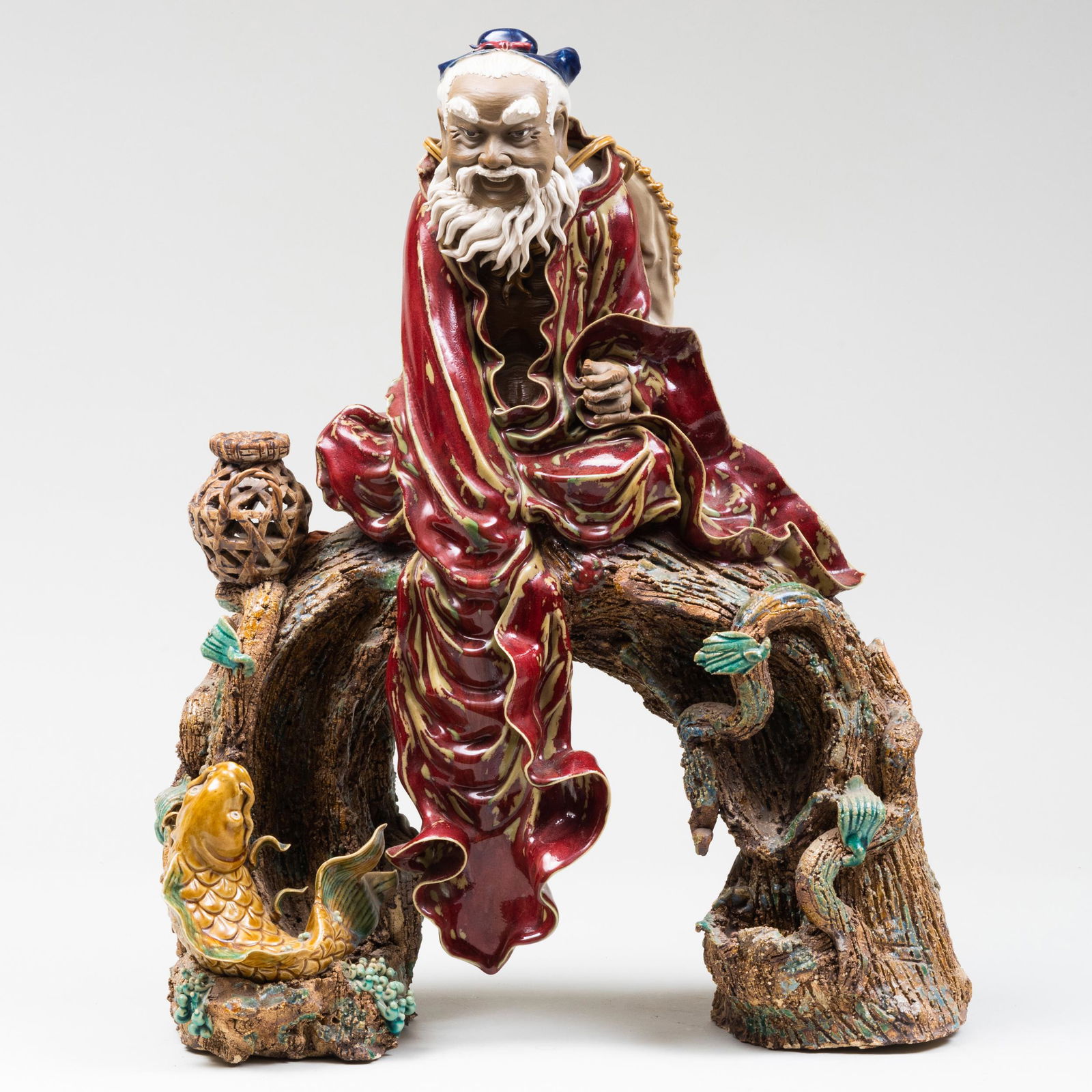 Contemporary Japanese Glazed Earthenware Figure of an (1 of 6)