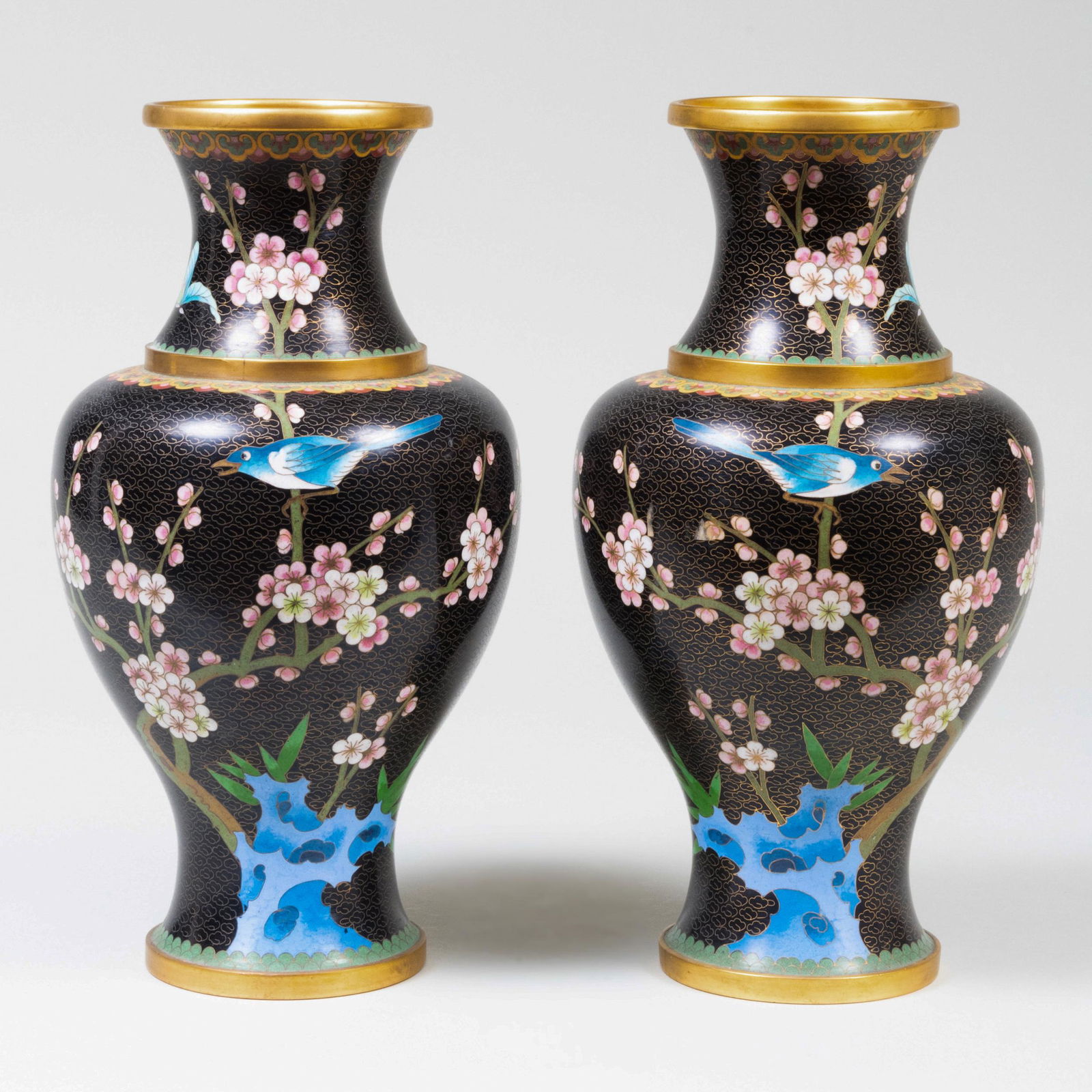 Two Modern Chinese Cloisonne Baluster Vases (1 of 6)
