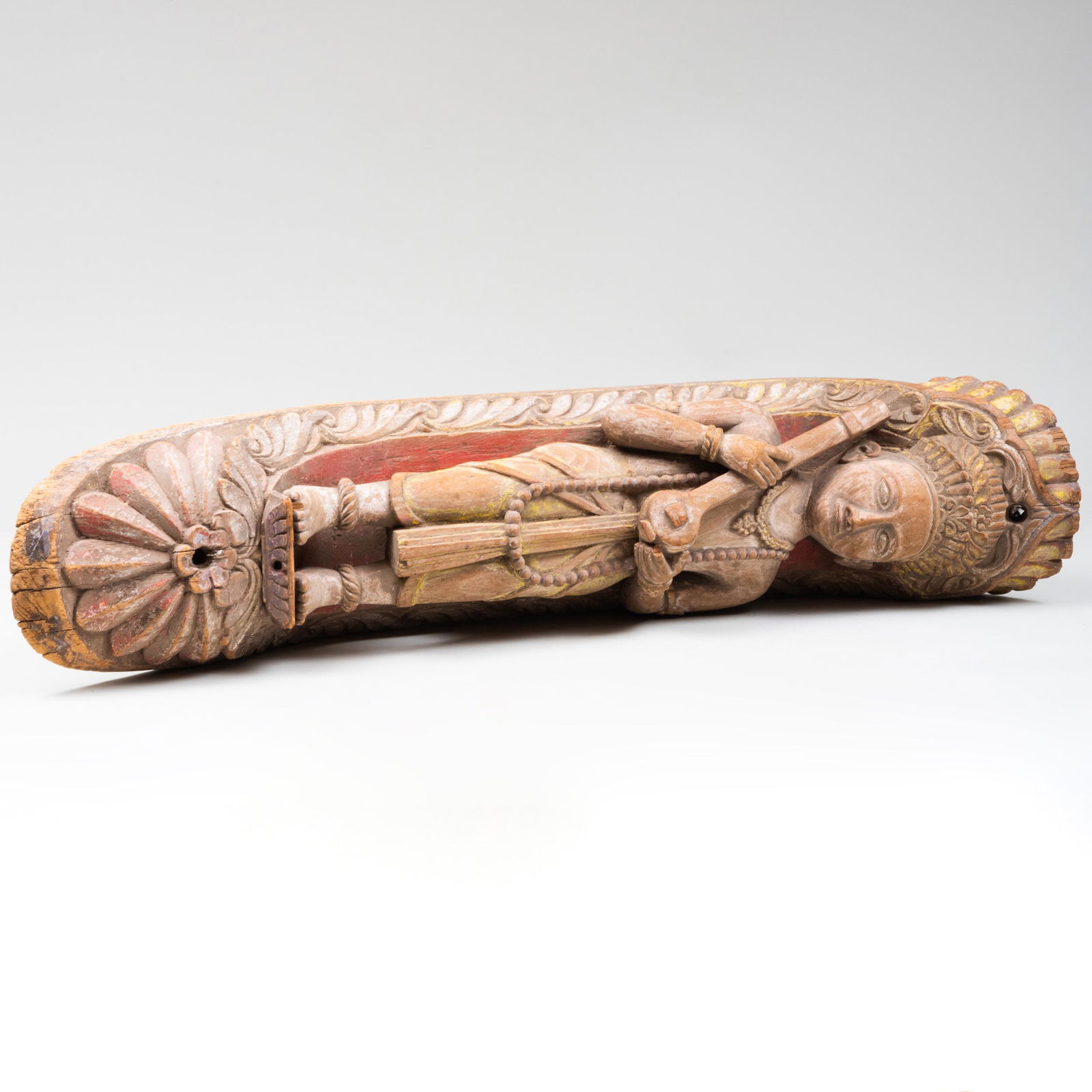 Indonesian Polychrome Wood Figural Fragment (1 of 4)