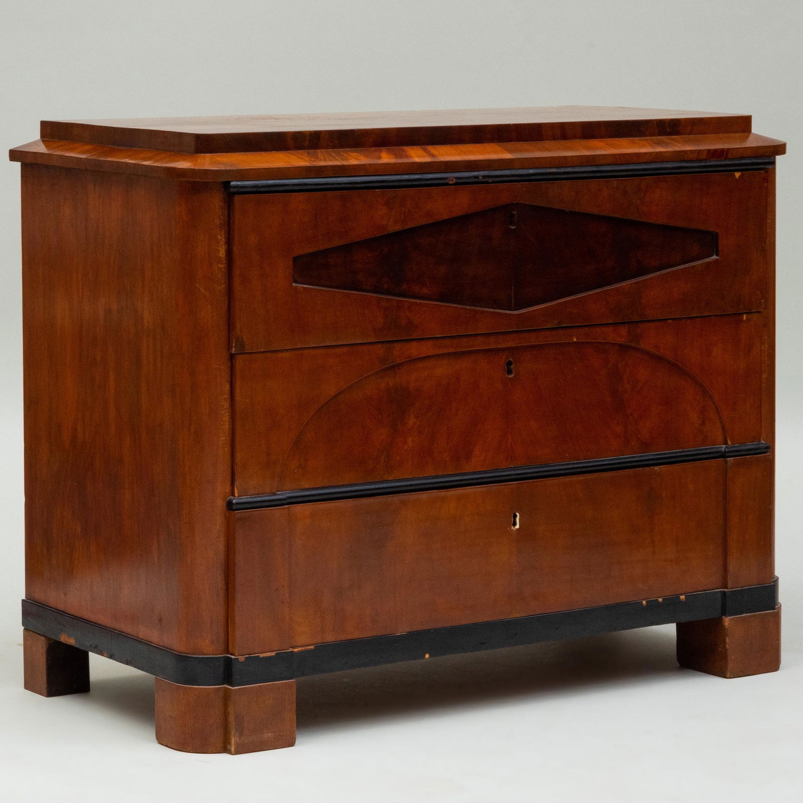 Biedermeier Mahogany and Ebonized Chest of Drawers (1 of 10)