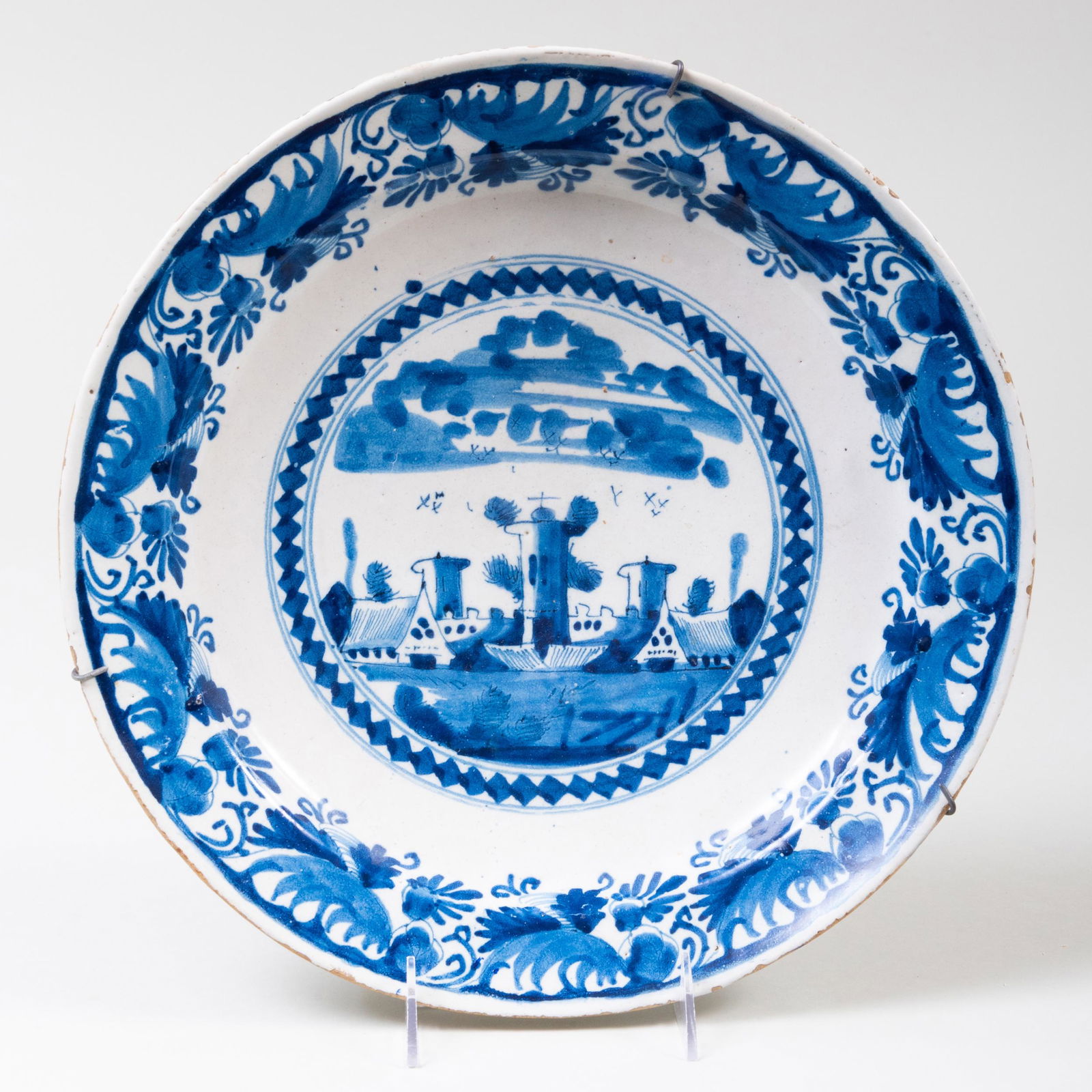 Dutch Blue and White Delft Charger Decorated with a (1 of 3)