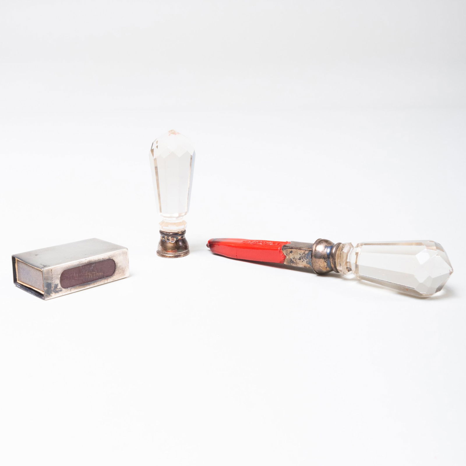 Edward VII Silver Mounted Wax Seal Set (1 of 7)