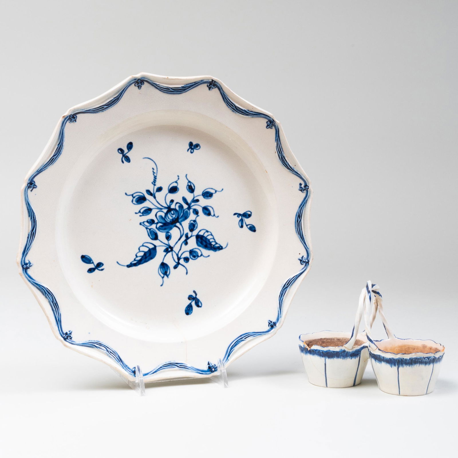 English Creamware Plate and Wedgwood Salt Cellar (1 of 12)