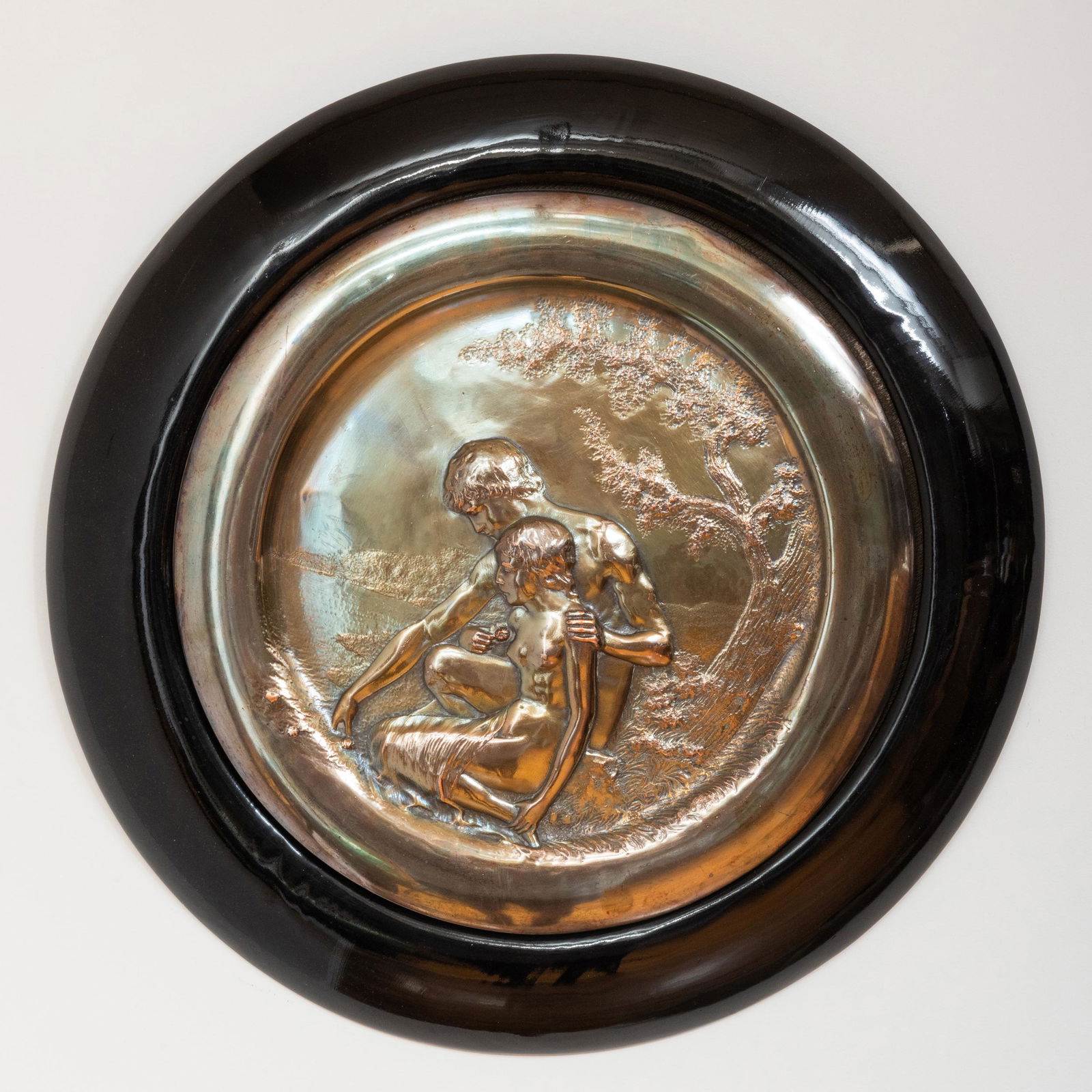 Art Nouveau Silver Metal Wall Plaque (1 of 2)