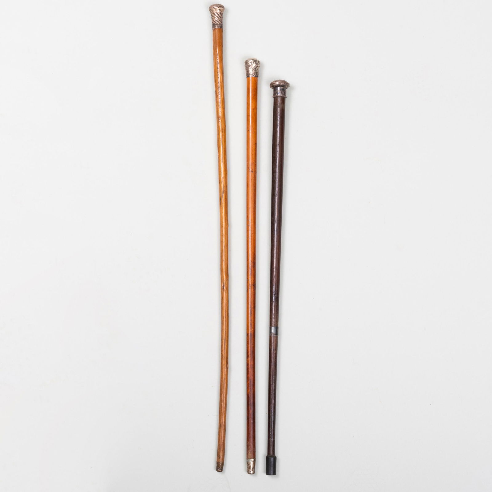 Three English Silver-Mounted Walking Sticks (1 of 11)