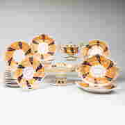 English Peach Ground Porcelain Dessert Service, (1 of 9)