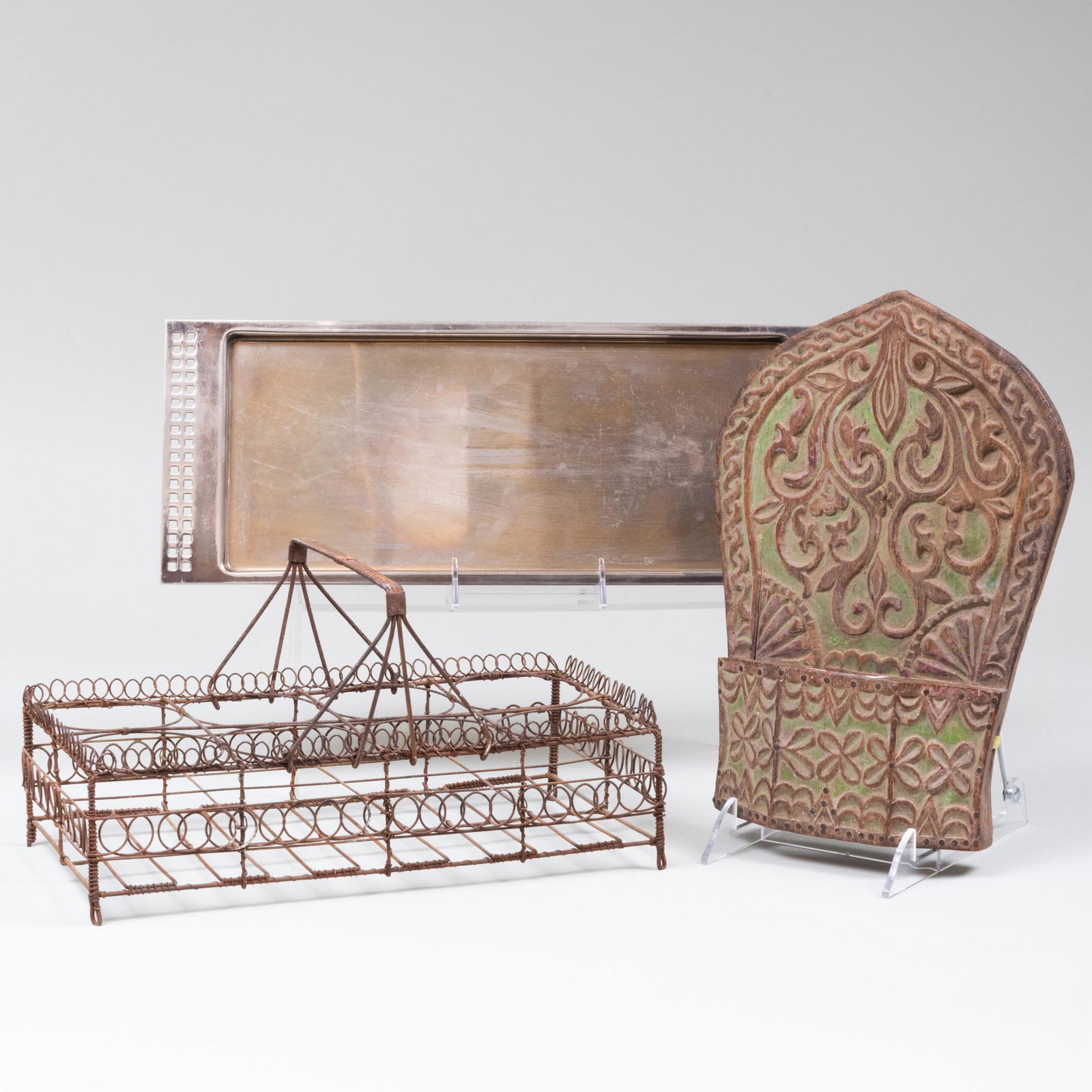 Swid Powell Silver Plate Tray, a Painted Wood Bracket (1 of 14)