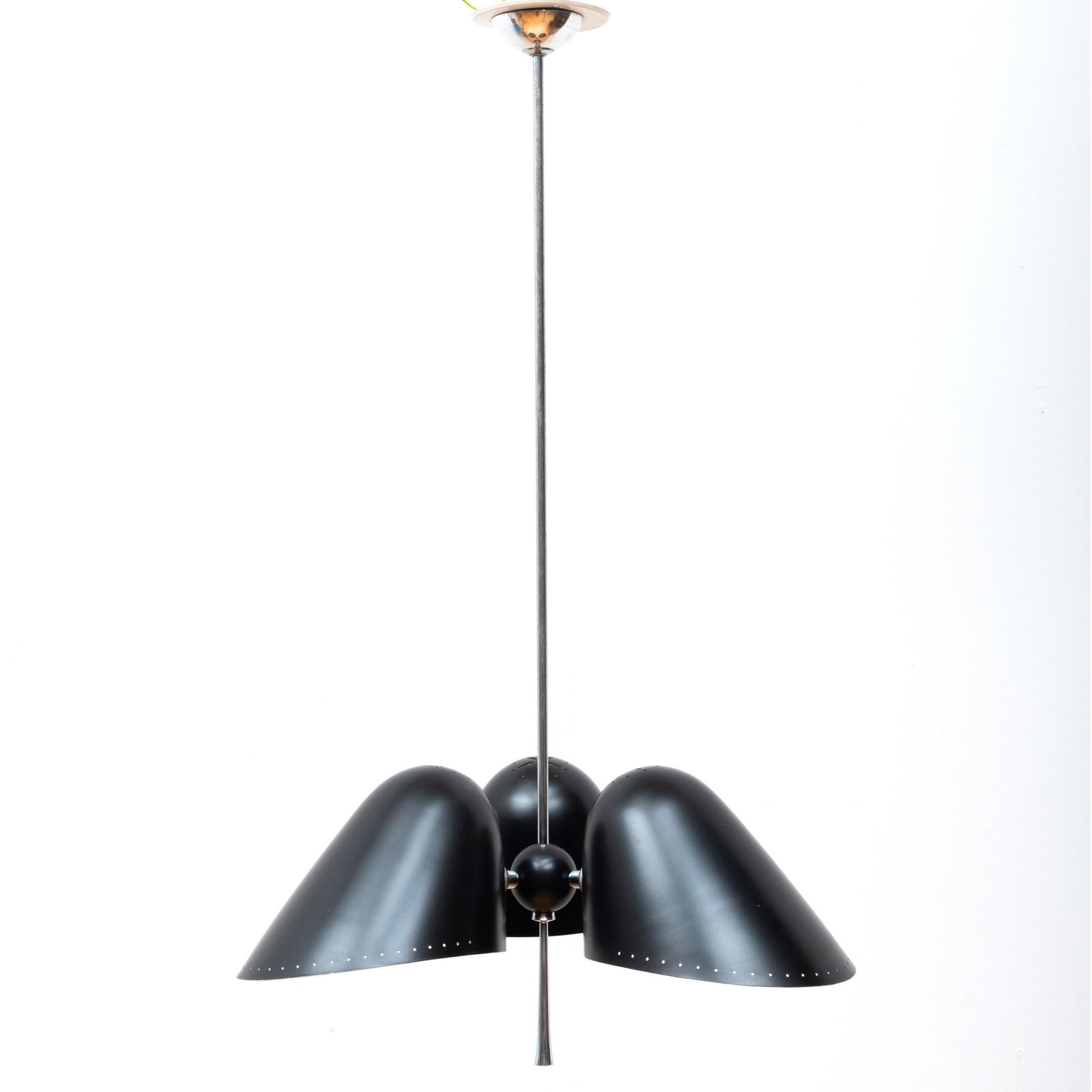 Set of Four Modern Black Enamel and Chrome Three-Light (1 of 14)