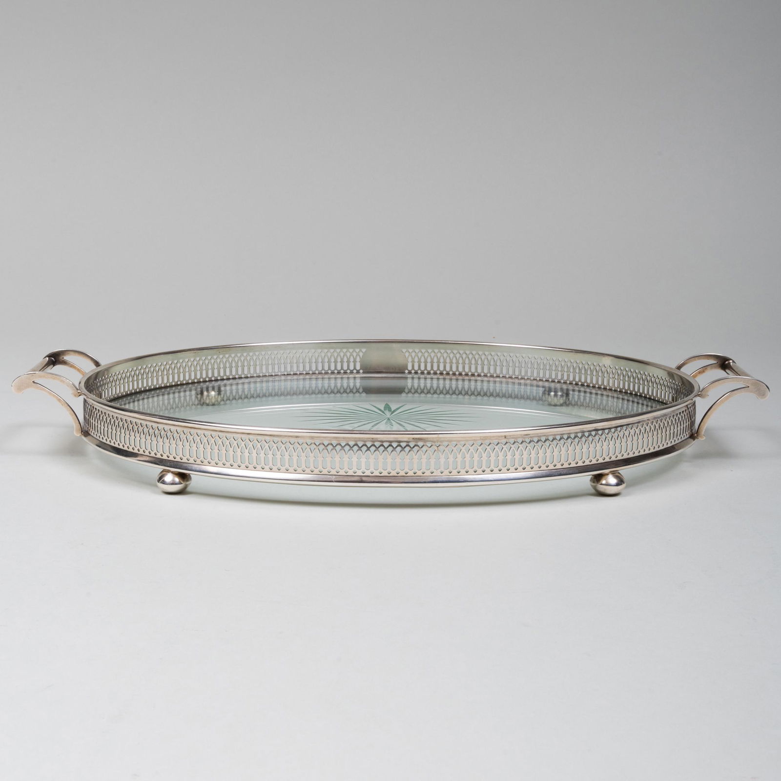 TIffany & Co. Silver-Mounted-Glass Tray (1 of 7)