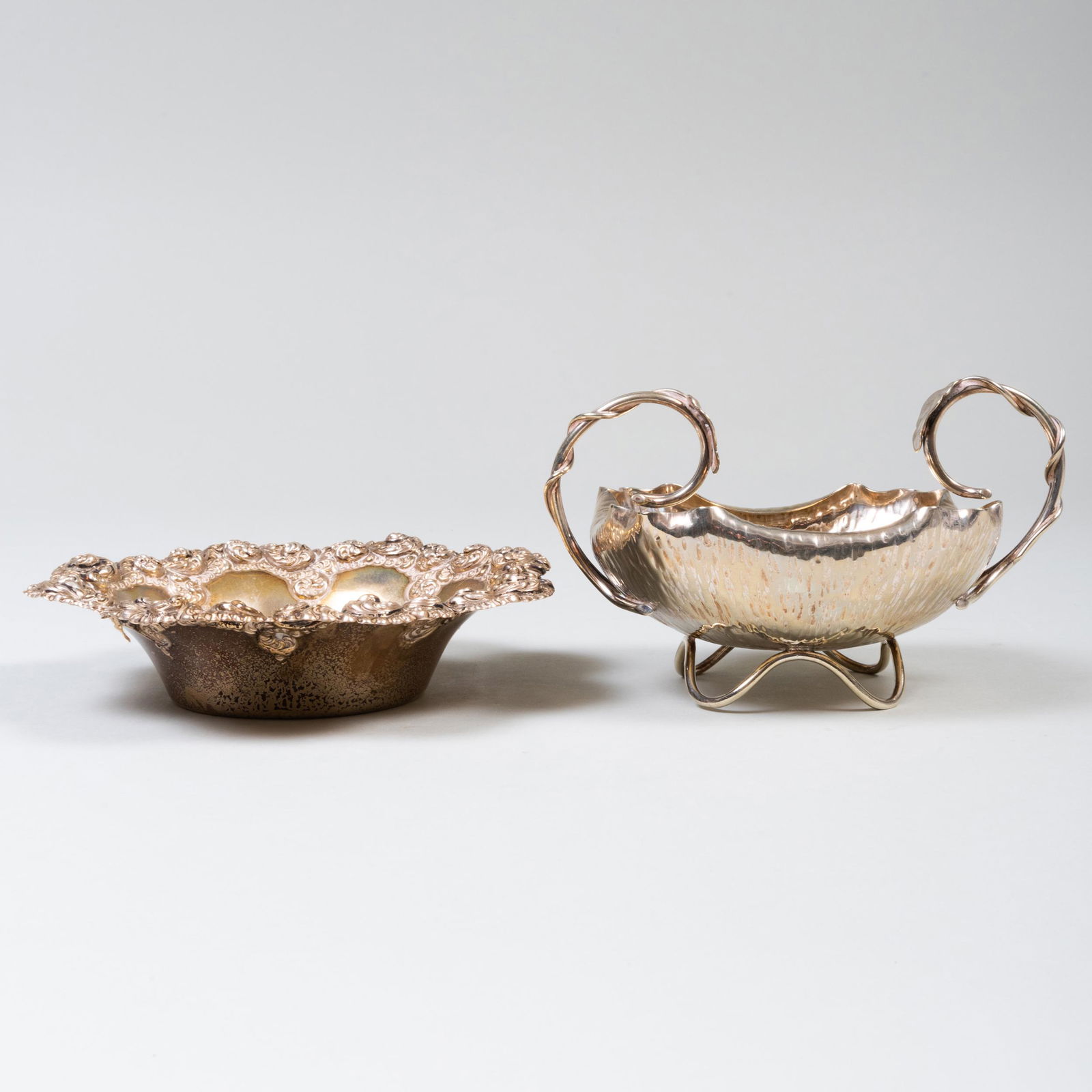 American Silver  Bowl and a Silver Plate Lotus Dish (1 of 10)