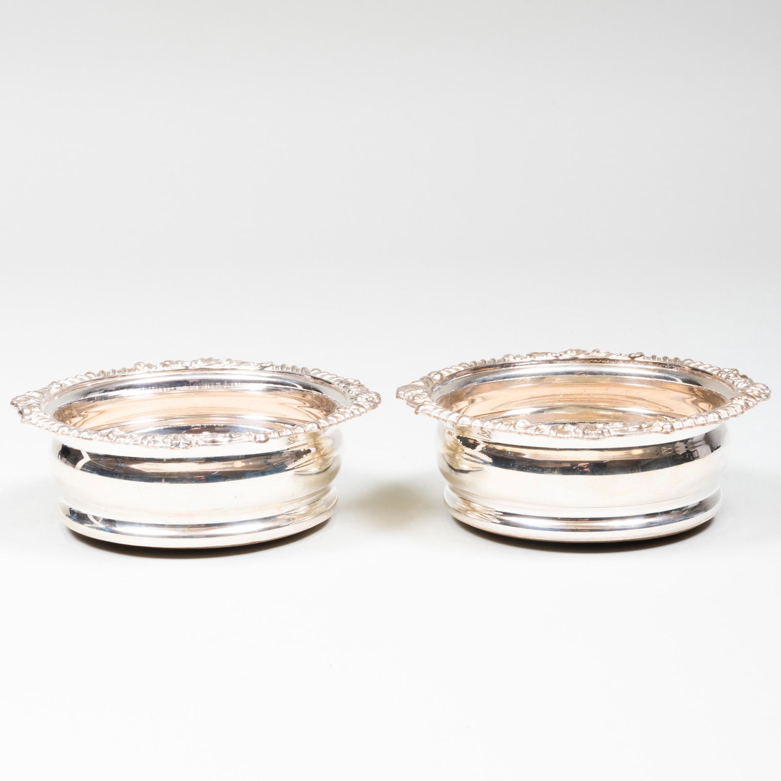 Pair of English Silver Plate Bottle Coasters (1 of 7)