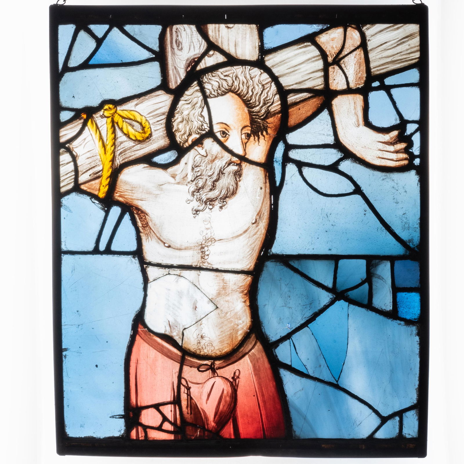 Continental Leaded Stained Glass Panel of Christ on the (1 of 7)