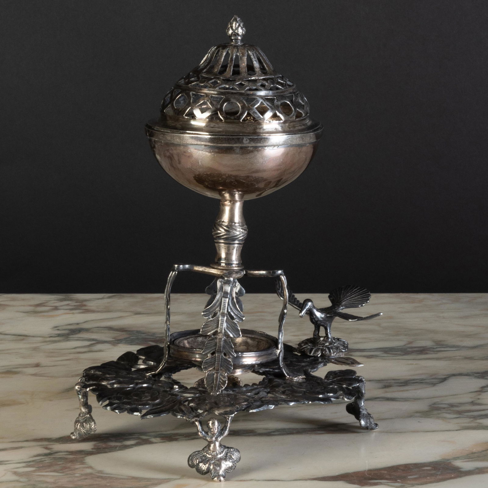 Spanish Colonial Style Silver Metal Perfume Burner with (1 of 11)