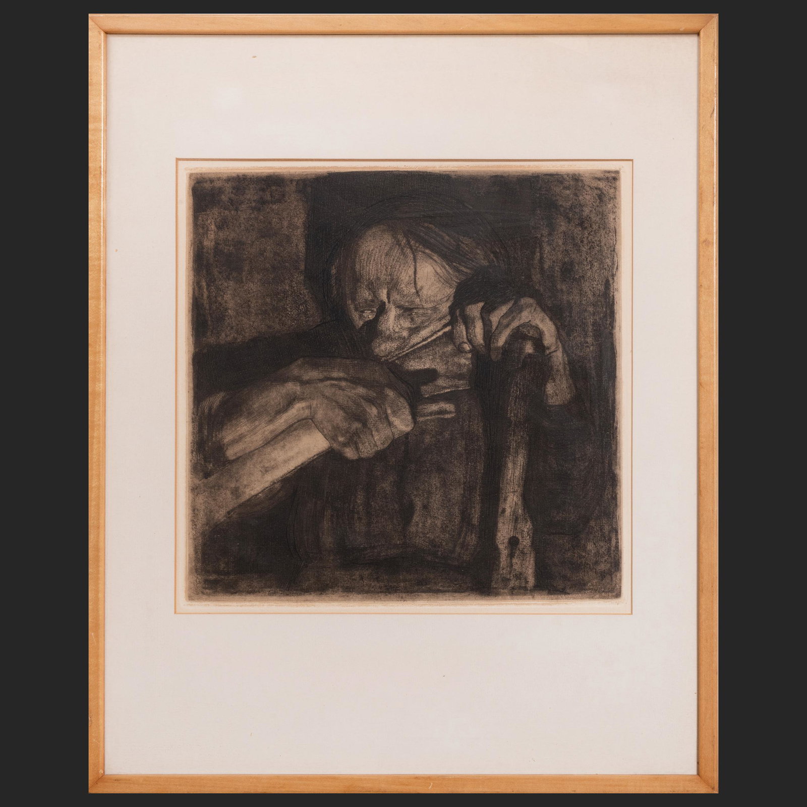 Kathe Kollwitz (1867-1945): Beim Dengein (Sharpening (1 of 4)
