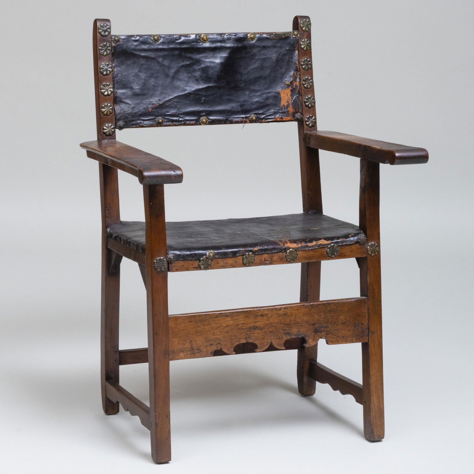 Italian Walnut and Leather Armchair (1 of 12)