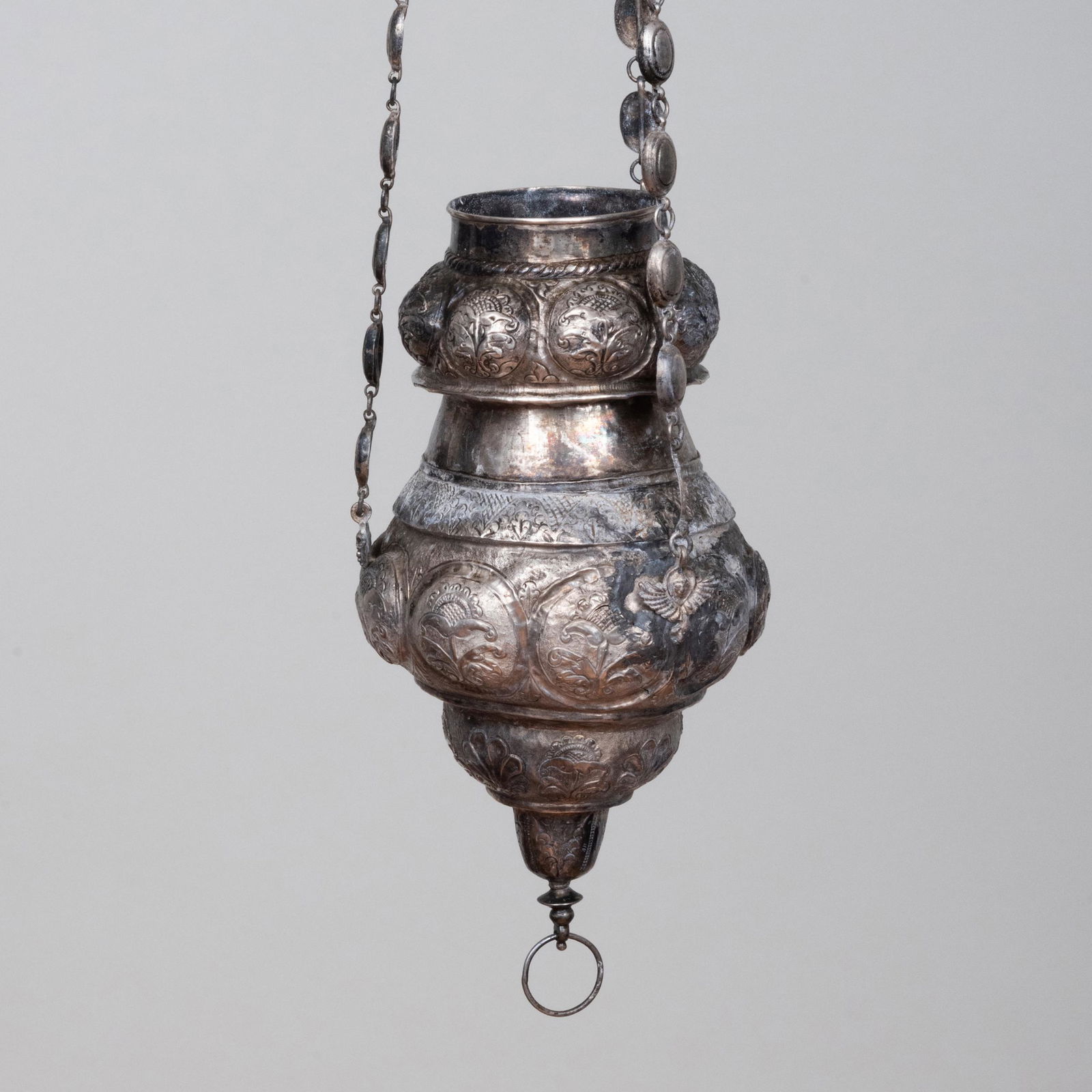 Pair of Silver Hanging Urns, Possibly South American (1 of 8)