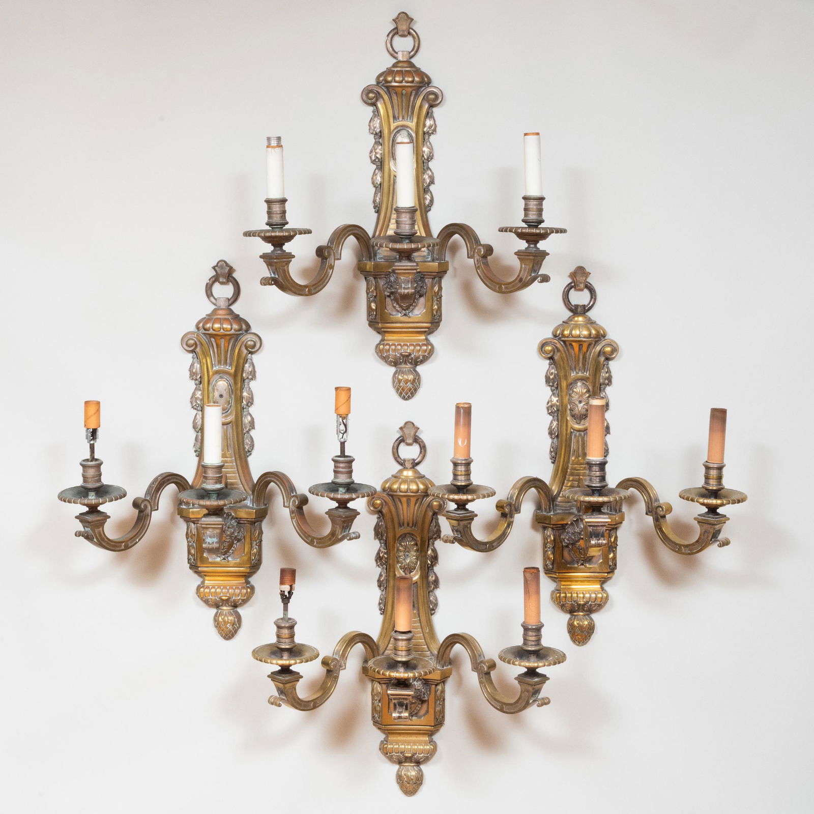 Set of Four Régence Style Bronze Three-Light Wall (1 of 7)
