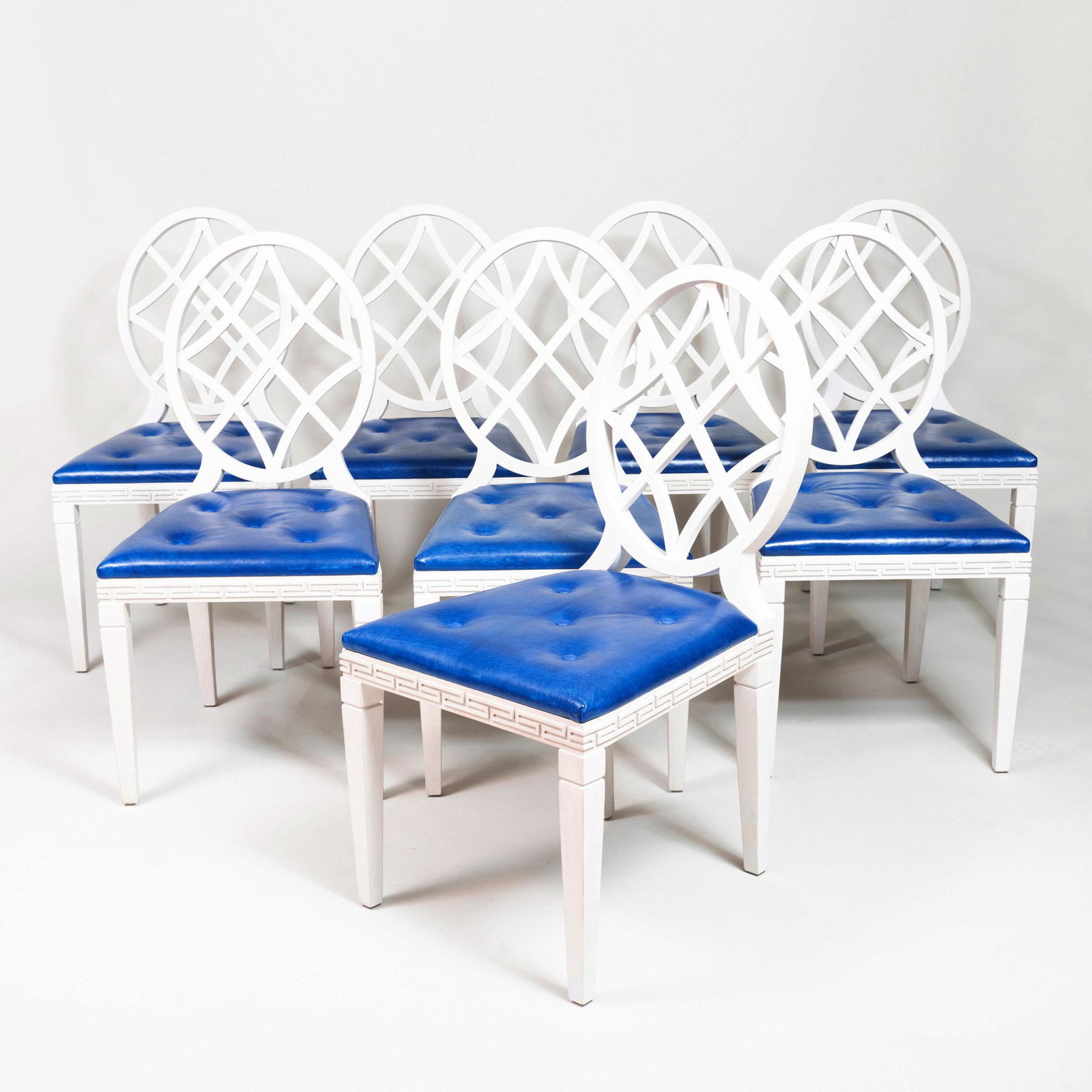 Set of Eight Ballard Design White Painted Side Chairs, (1 of 4)