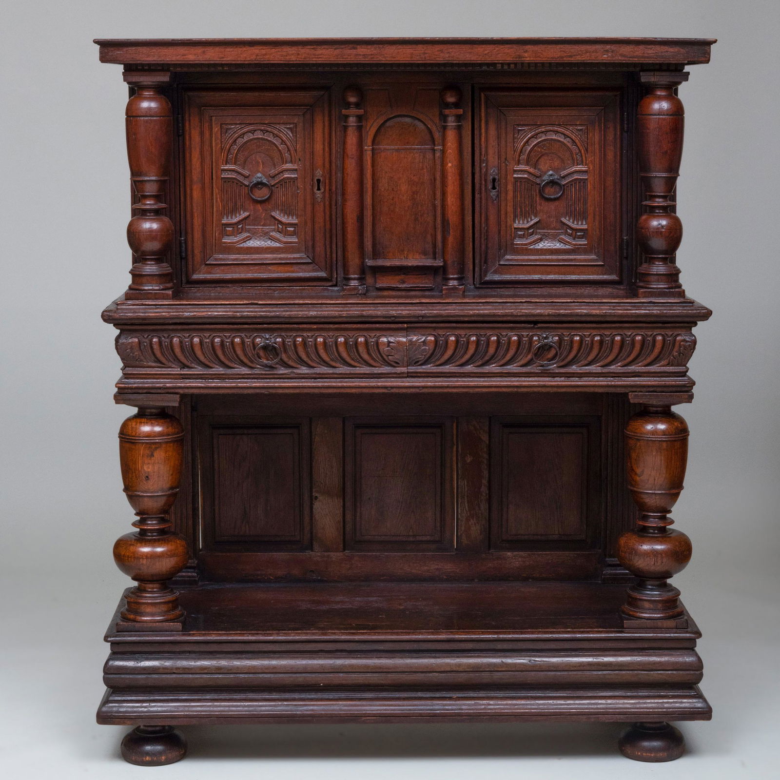 Charles I Style Carved Oak Court Cupboard (1 of 15)