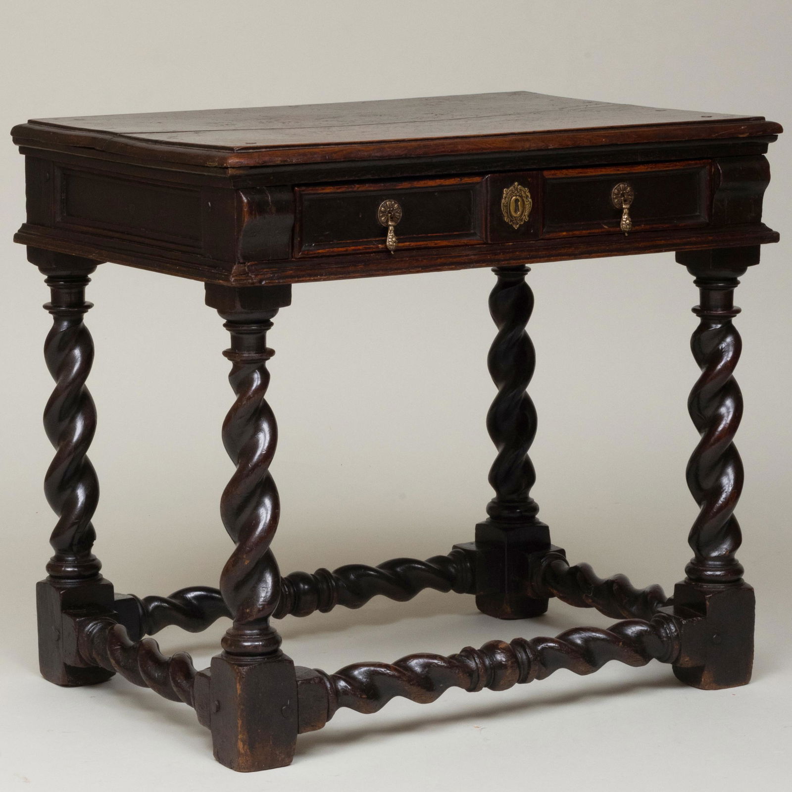 William and Mary Oak Side Table (1 of 9)